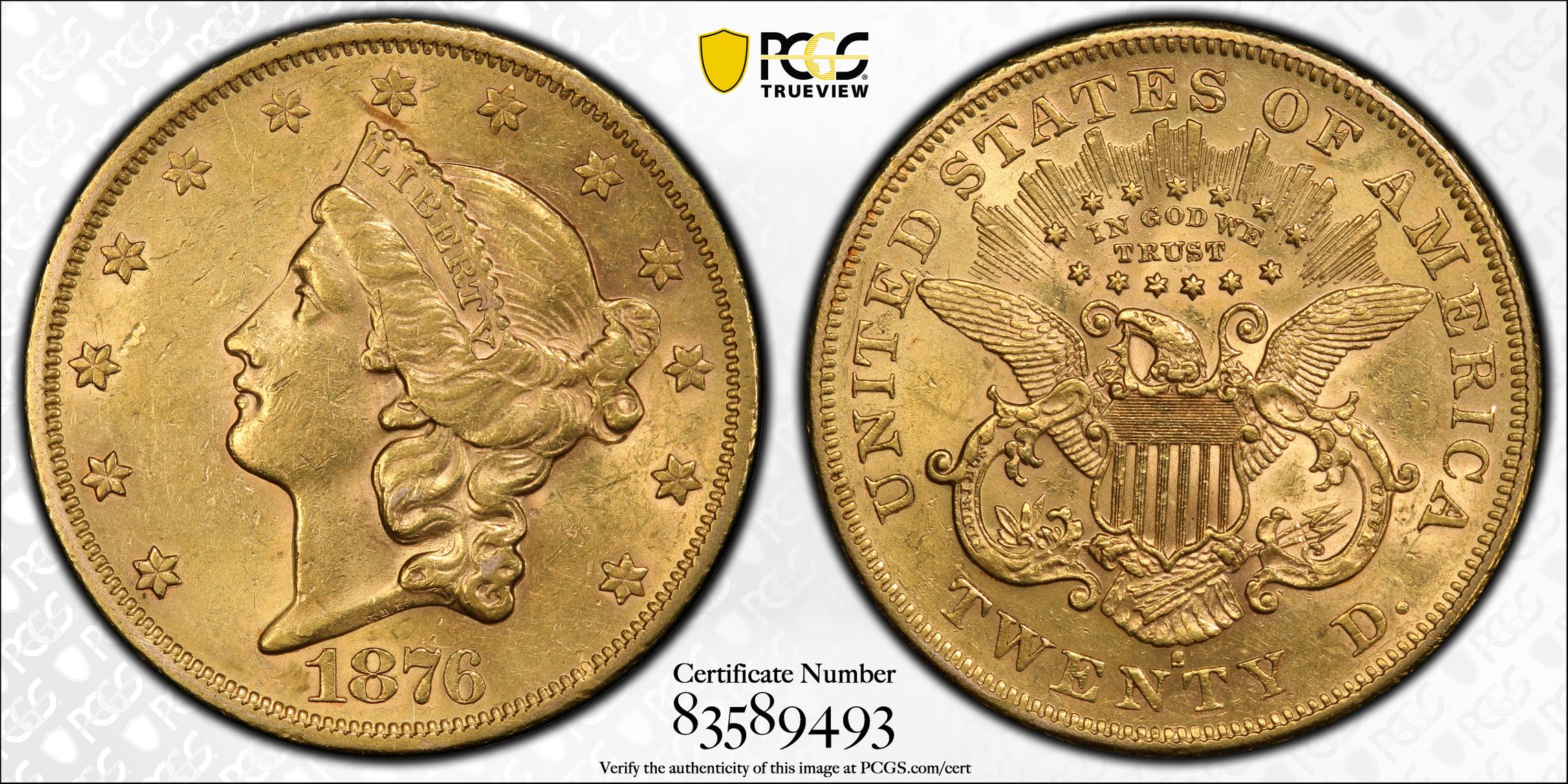 GFRC Open Set Registry - Alexandria 1866 - 1876 Gold Liberty G$20