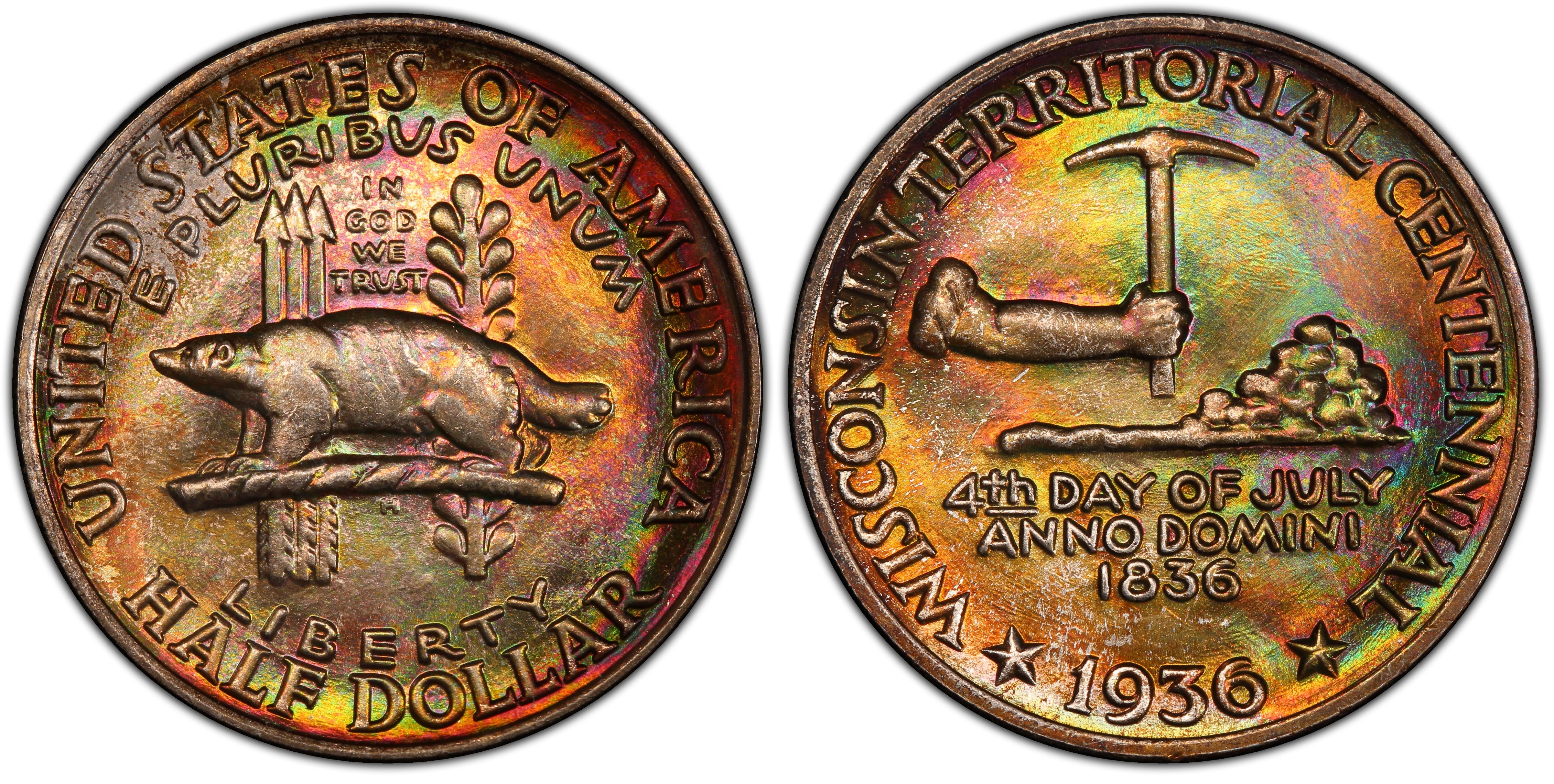 1936 50C Wisconsin (Regular Strike) - PCGS CoinFacts