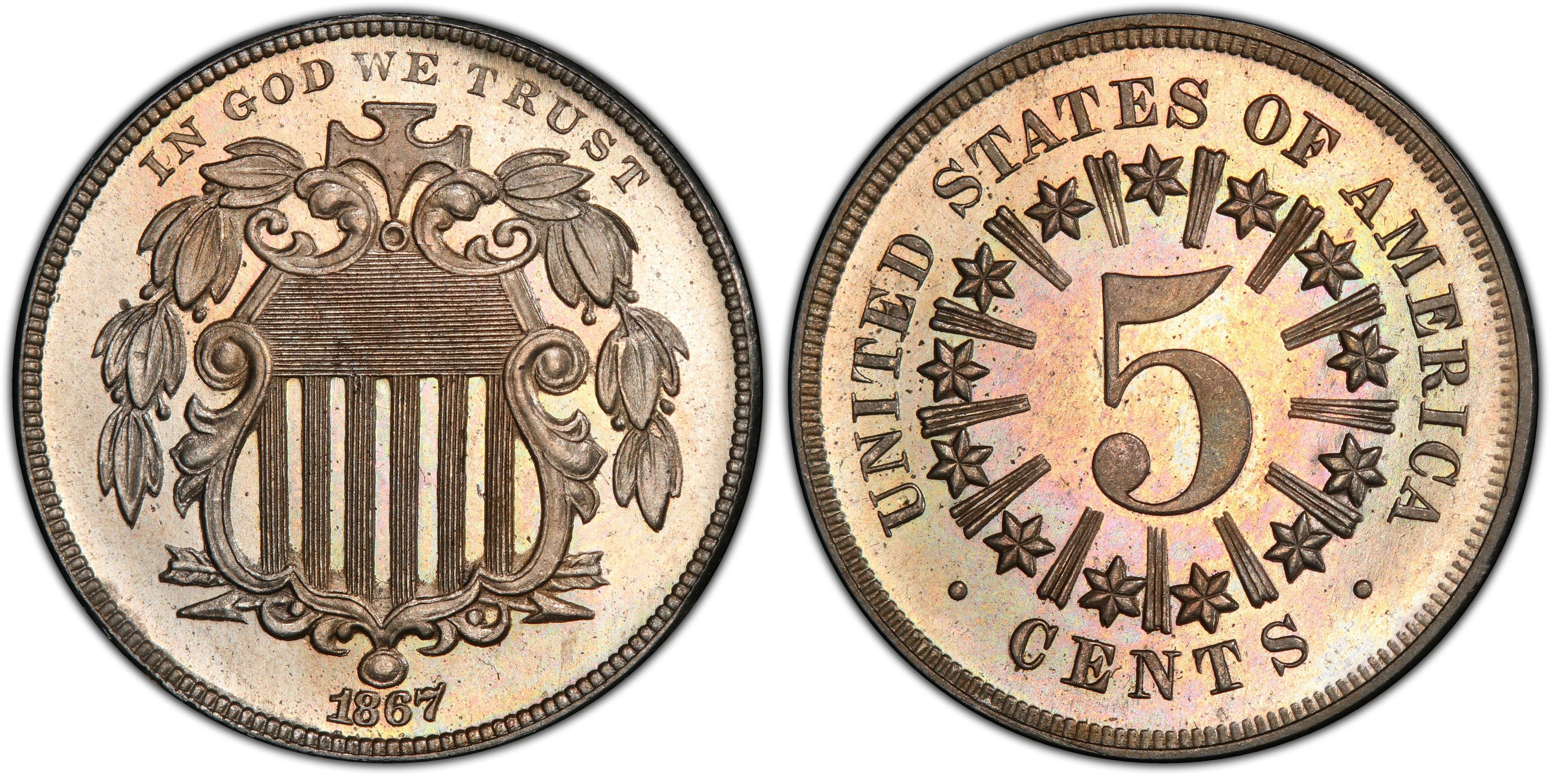 1867 5C Rays (Proof) - PCGS CoinFacts