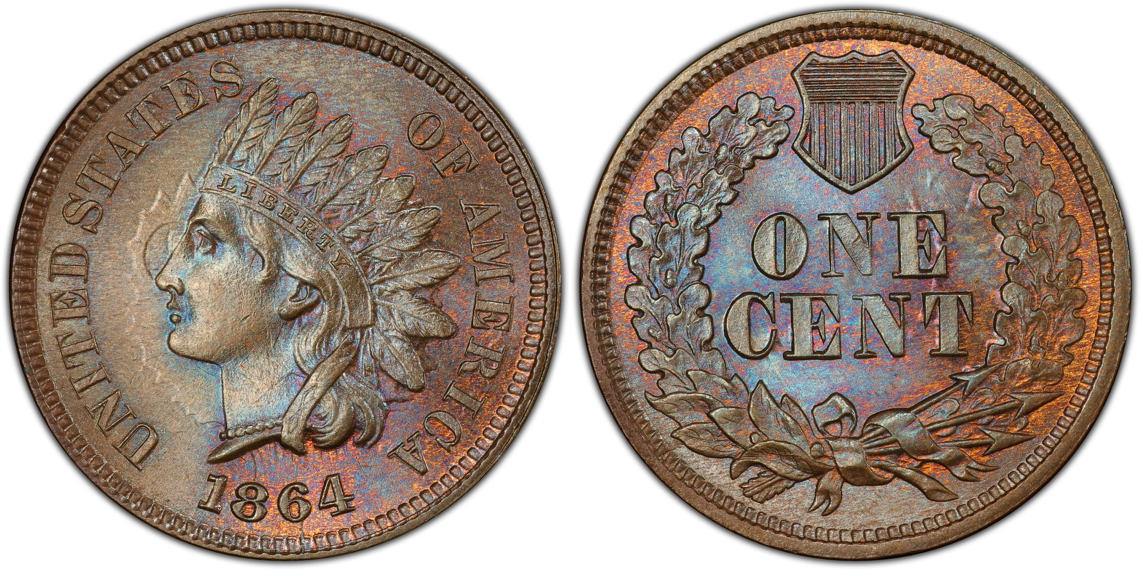 1864 1C L On Ribbon BN Regular Strike Indian Cent PCGS CoinFacts