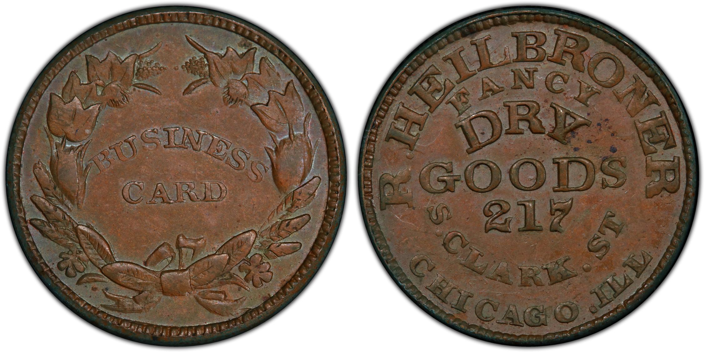 1861 65 Token F 150AD 1a Copper PE R Heilbroner IL BN Regular