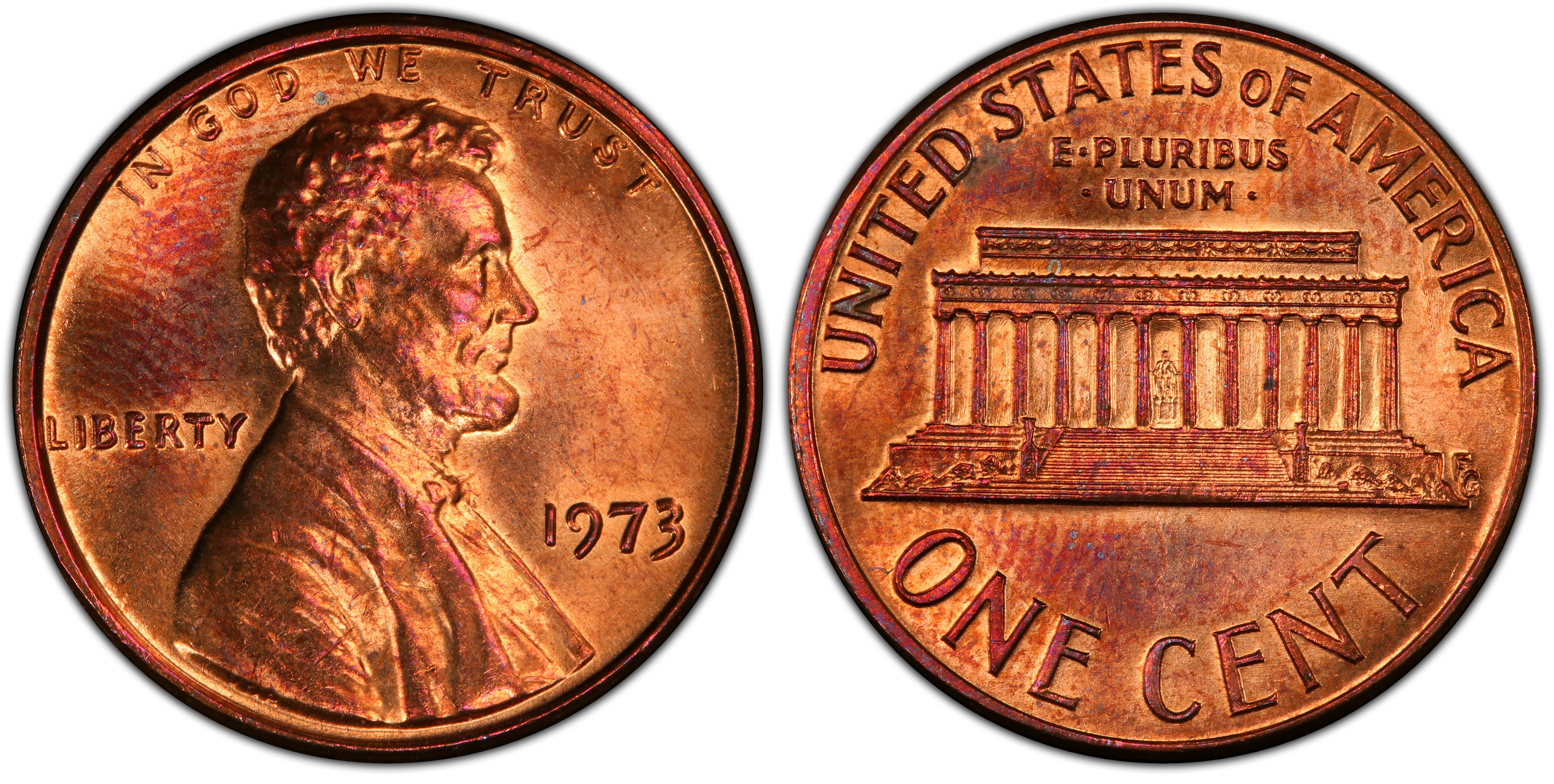 1973 1C RB Regular Strike Lincoln Cent Modern PCGS CoinFacts