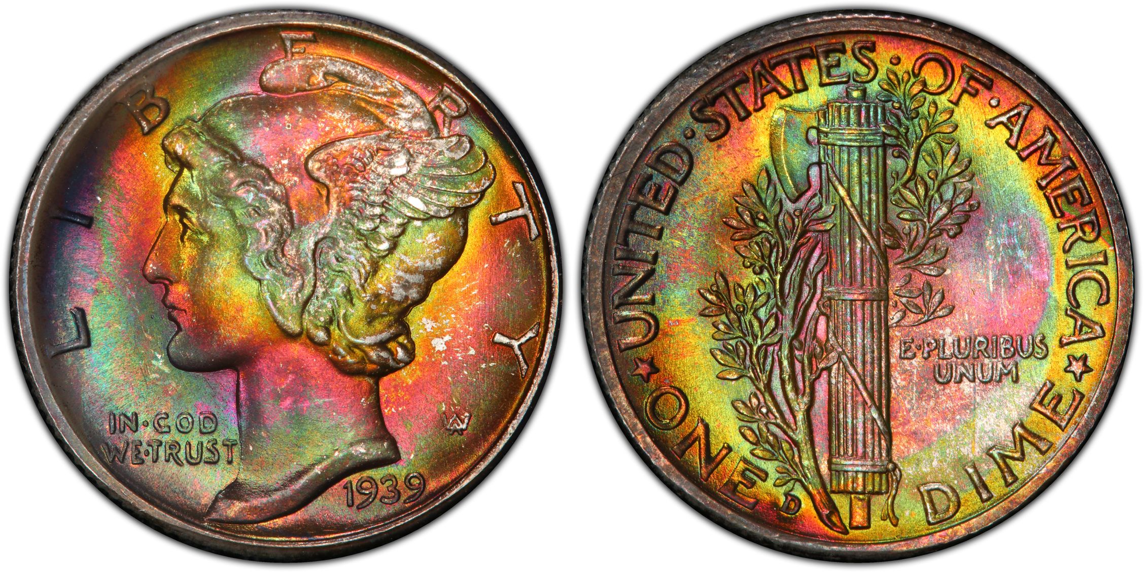 D C Fb Regular Strike Mercury Dime Pcgs Coinfacts