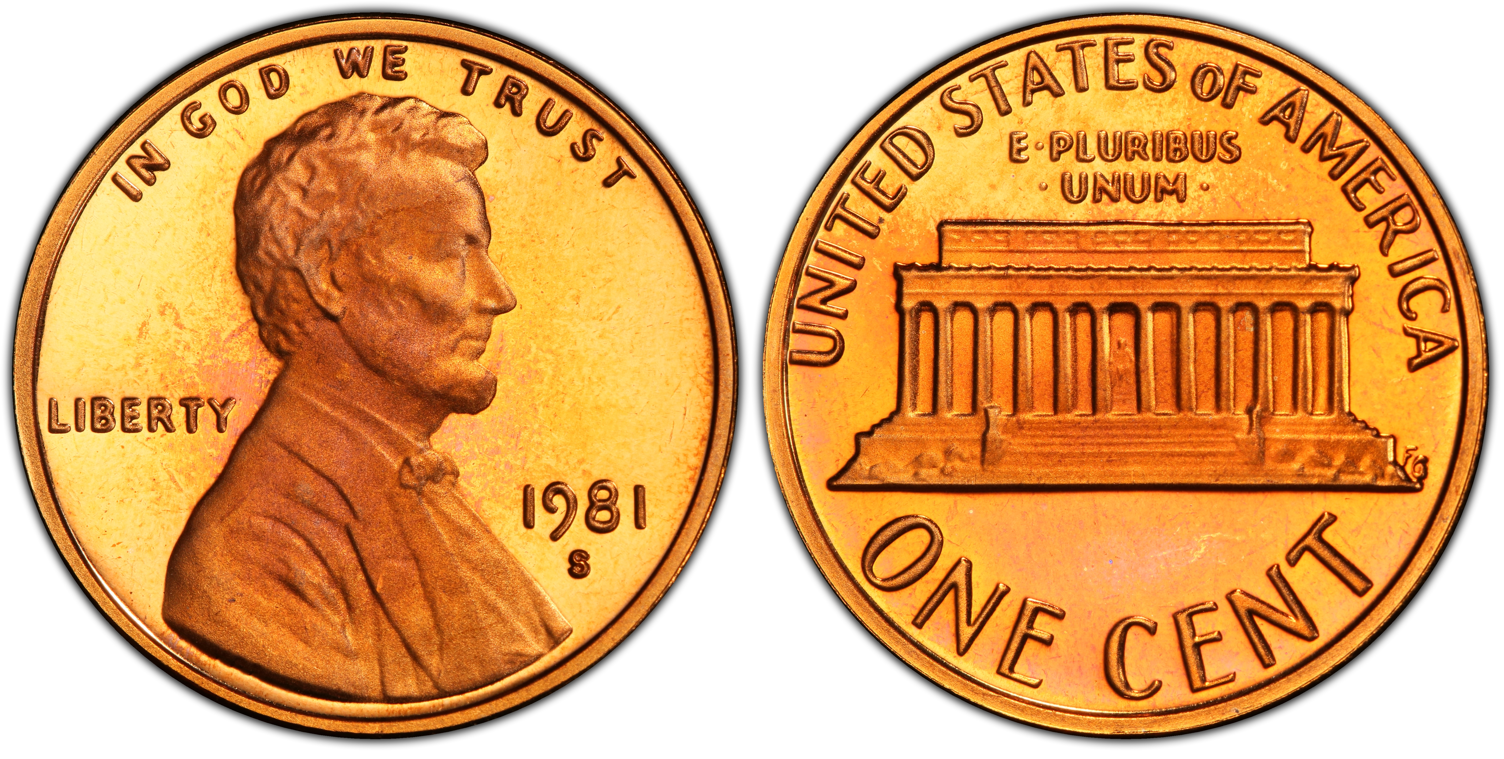 1981 S 1C Type 1 DCAM Proof Lincoln Cent Modern PCGS CoinFacts