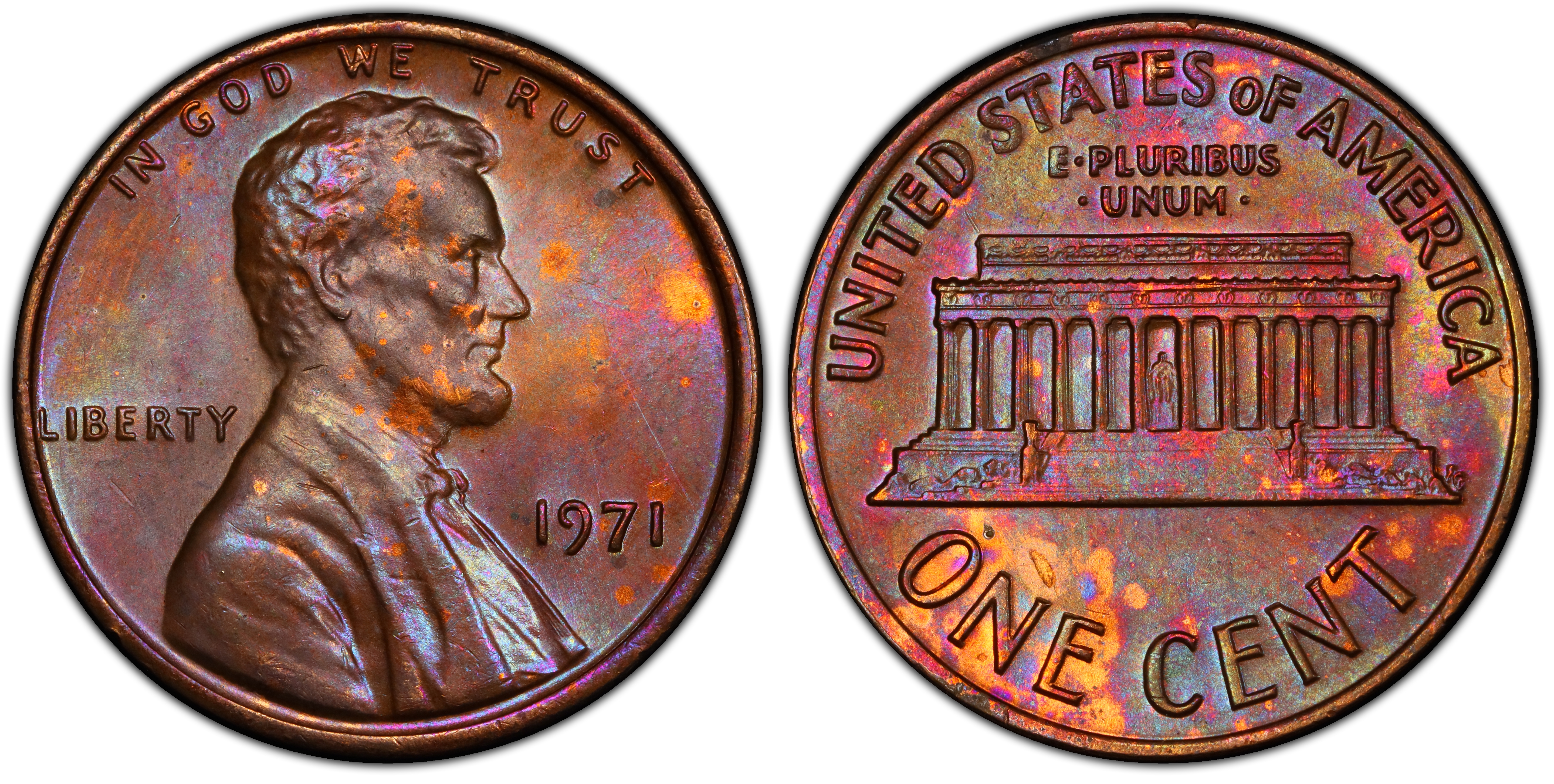 1971 1C BN Regular Strike Lincoln Cent Modern PCGS CoinFacts