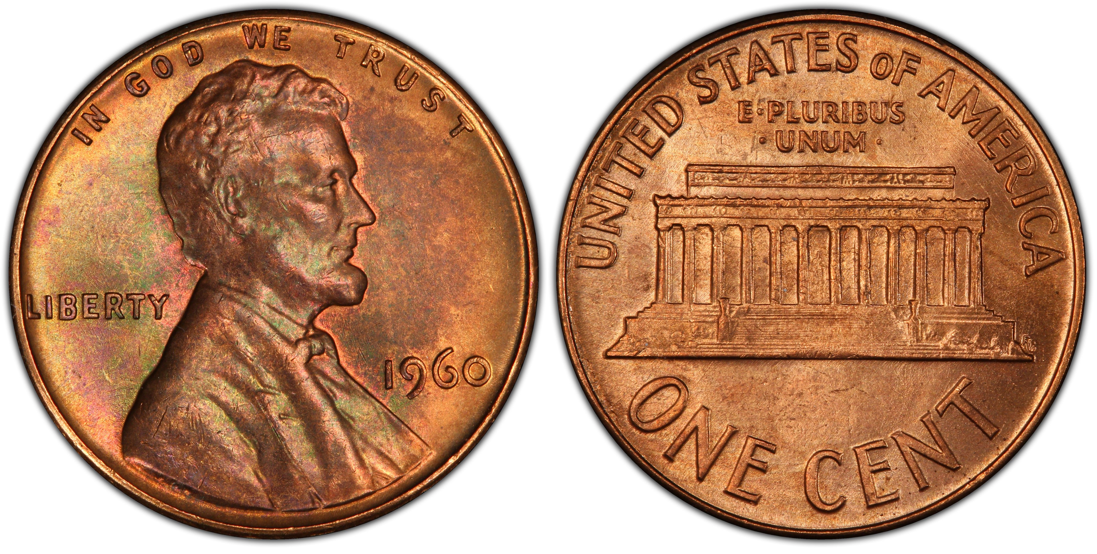 1960 Small Date Lincoln Memorial Cent PCGS MS65 RD