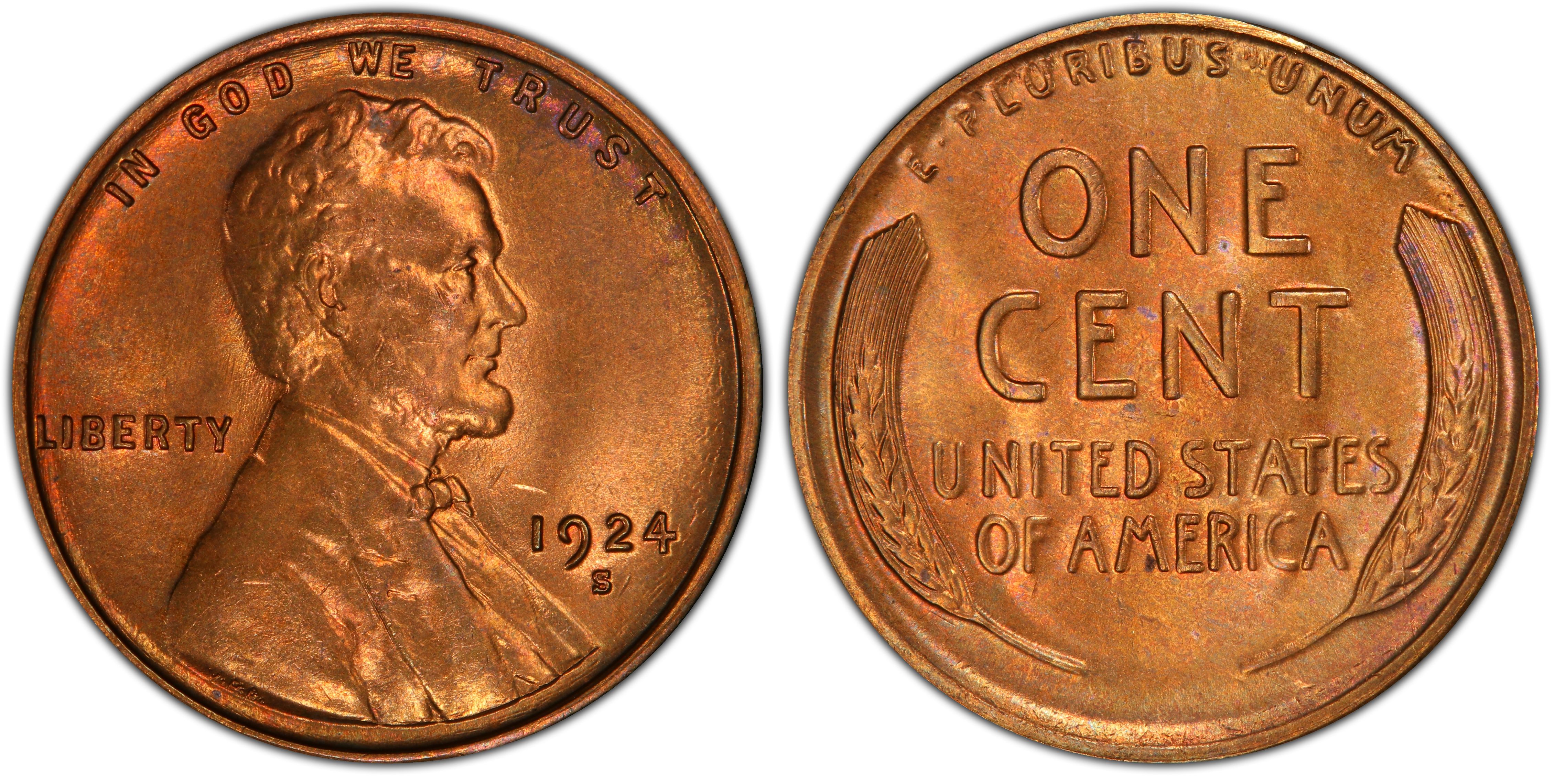 1924-S 1C Lincoln Wheat Cent VF  K9613 you pick 