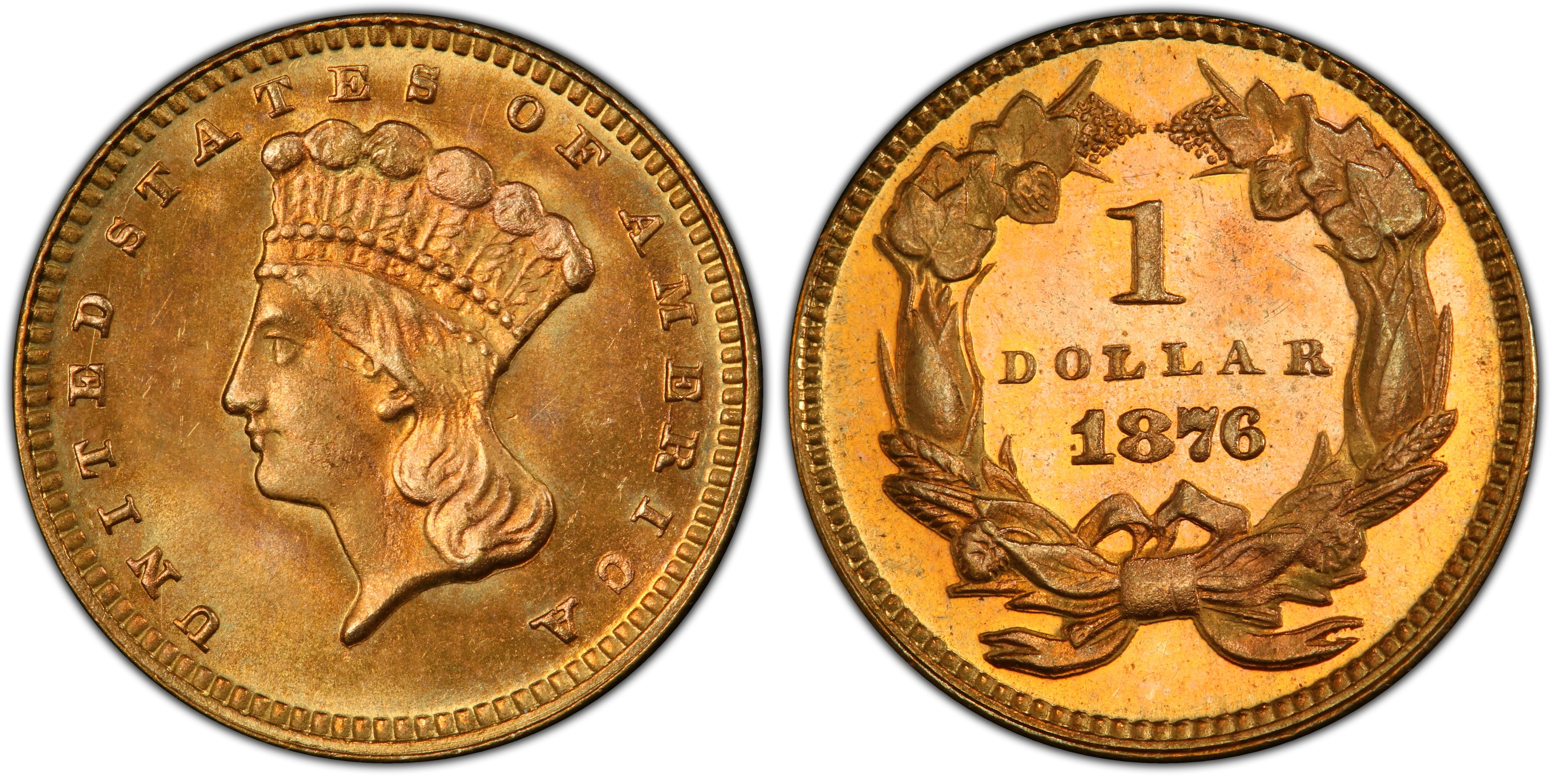 Roux Sympton Slaapzaal 1876 G$1 (Regular Strike) Gold Dollar - PCGS CoinFacts