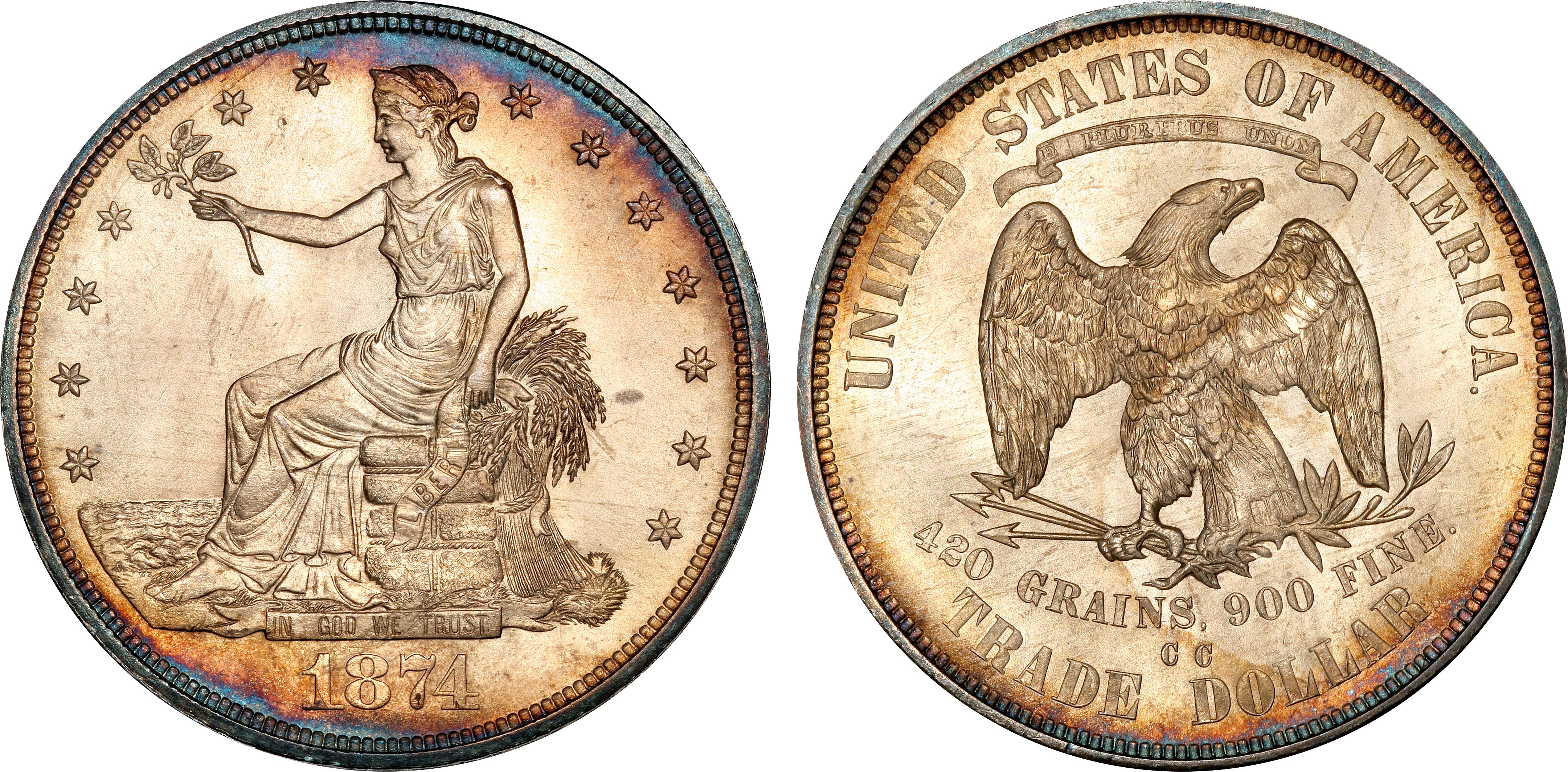 1874-CC T$1 (Regular Strike) Trade Dollar - PCGS CoinFacts