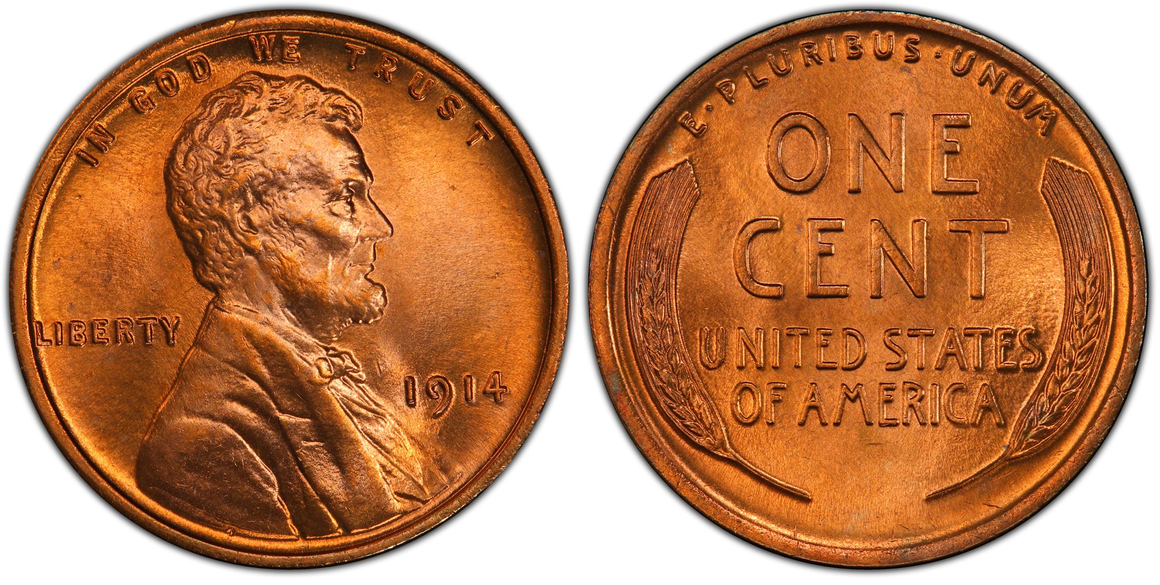 1914 1C, RD (Regular Strike) Lincoln Cent (Wheat Reverse) - PCGS CoinFacts