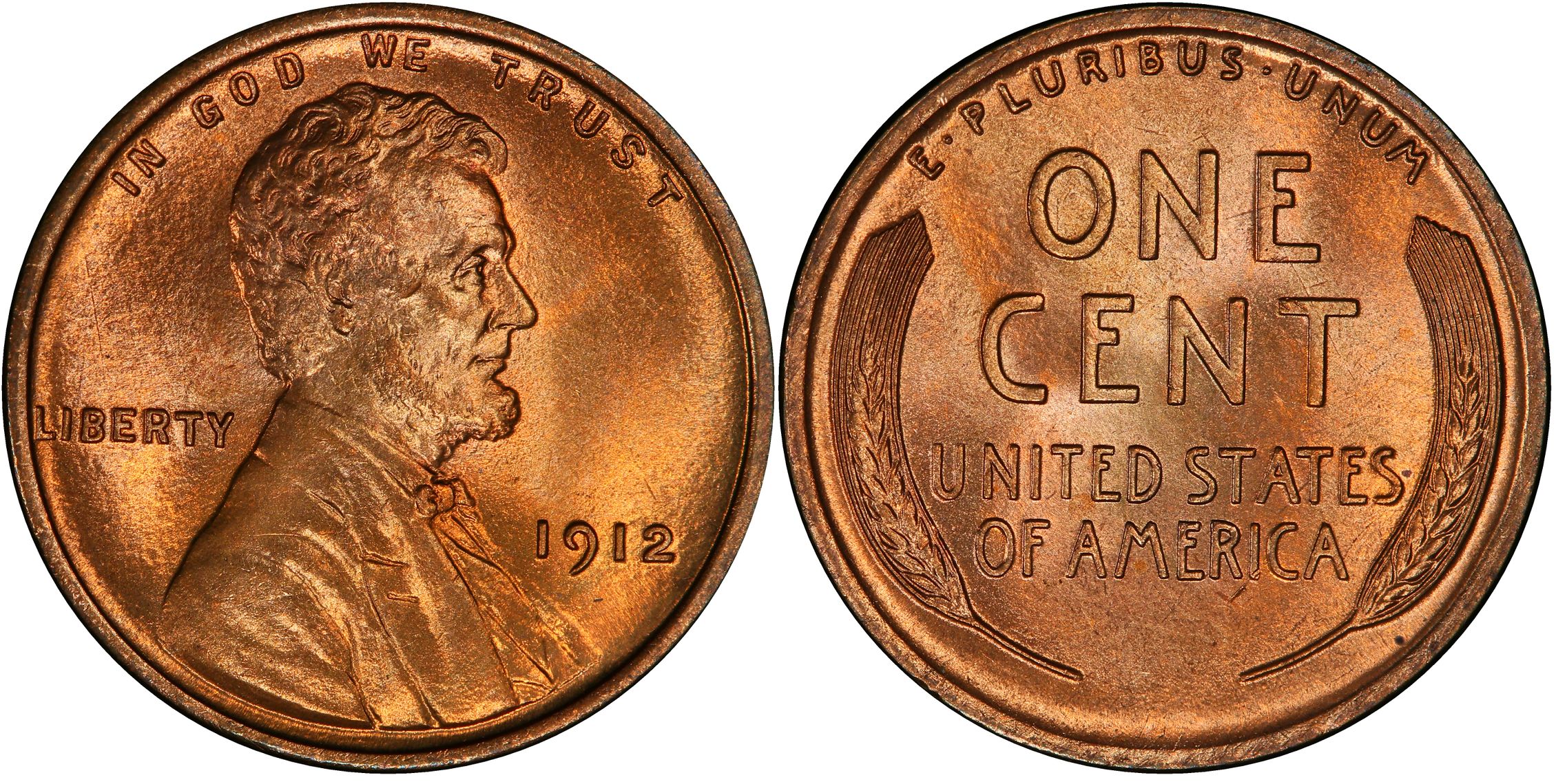 1912 1C, RD (Regular Strike) Lincoln Cent (Wheat Reverse) - PCGS CoinFacts