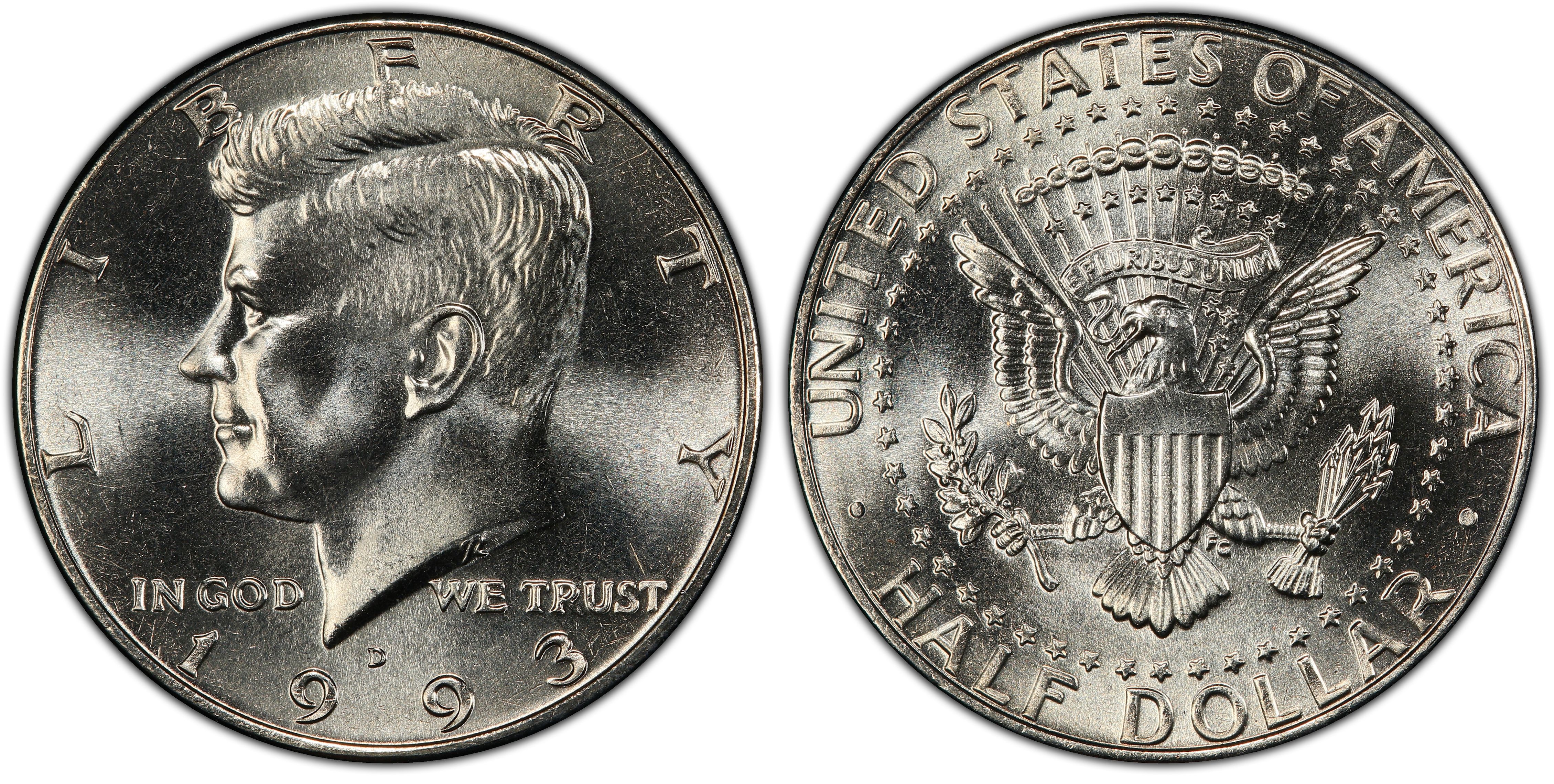 1993-D Kennedy Half Dollar Circulated but Nice ! 