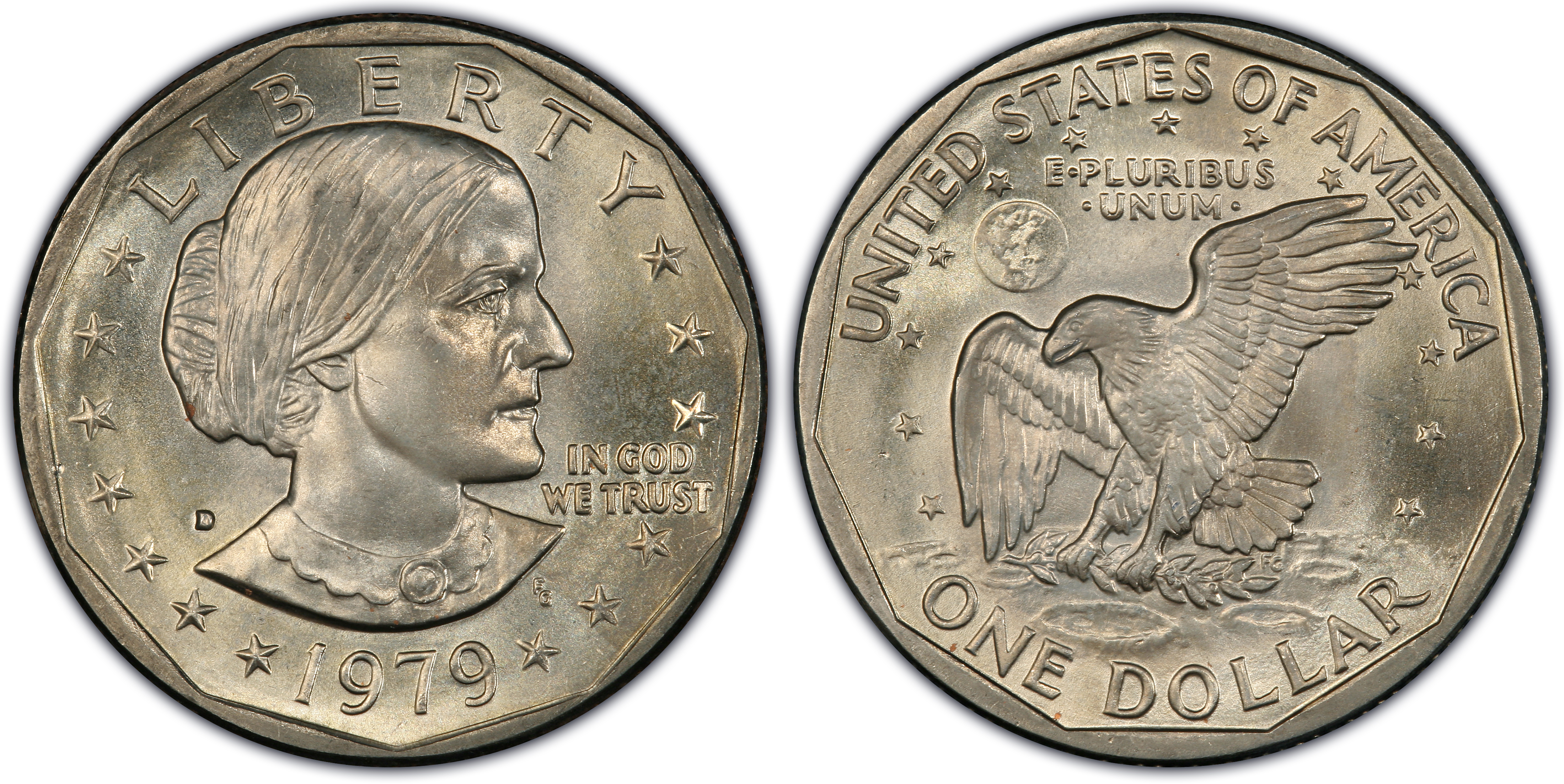1979-D SBA$1 (Regular Strike) Susan B. Anthony Dollar - PCGS CoinFacts4400 x 2207