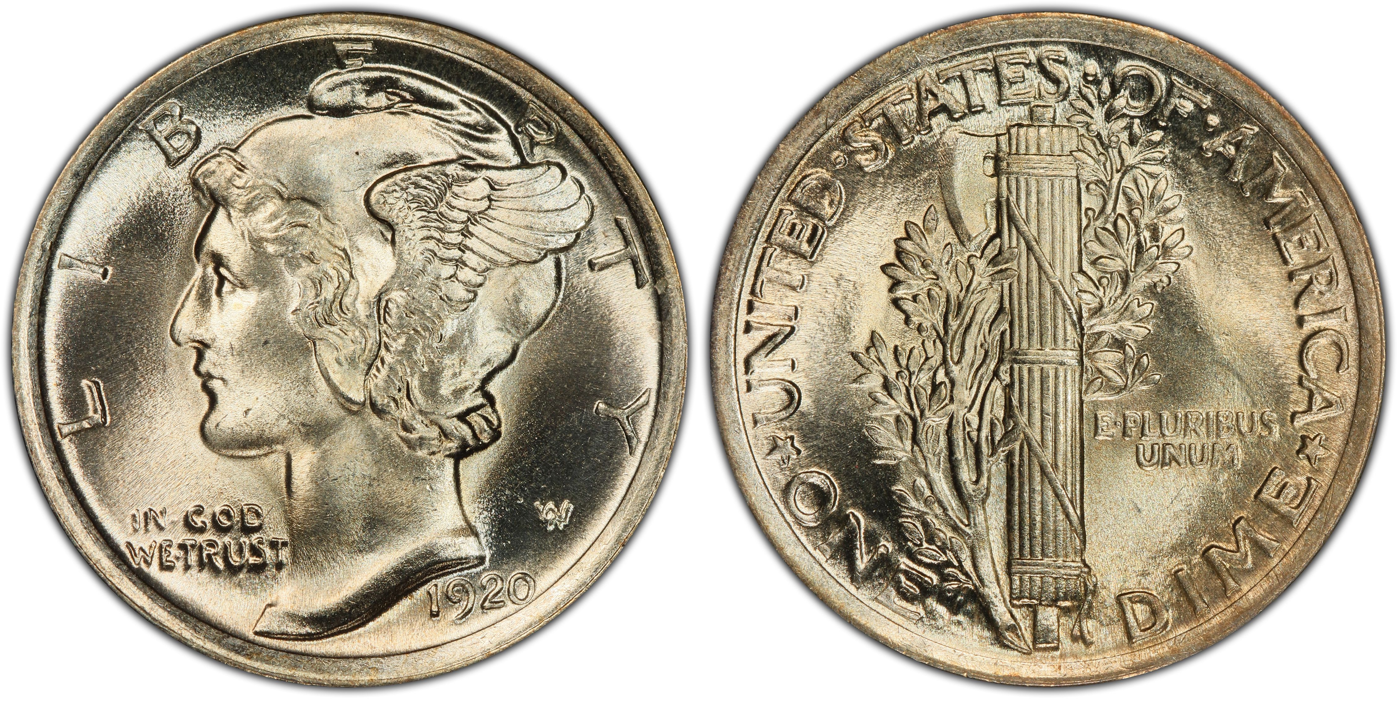 1920 10C, FB (Regular Strike) Mercury Dime - PCGS CoinFacts