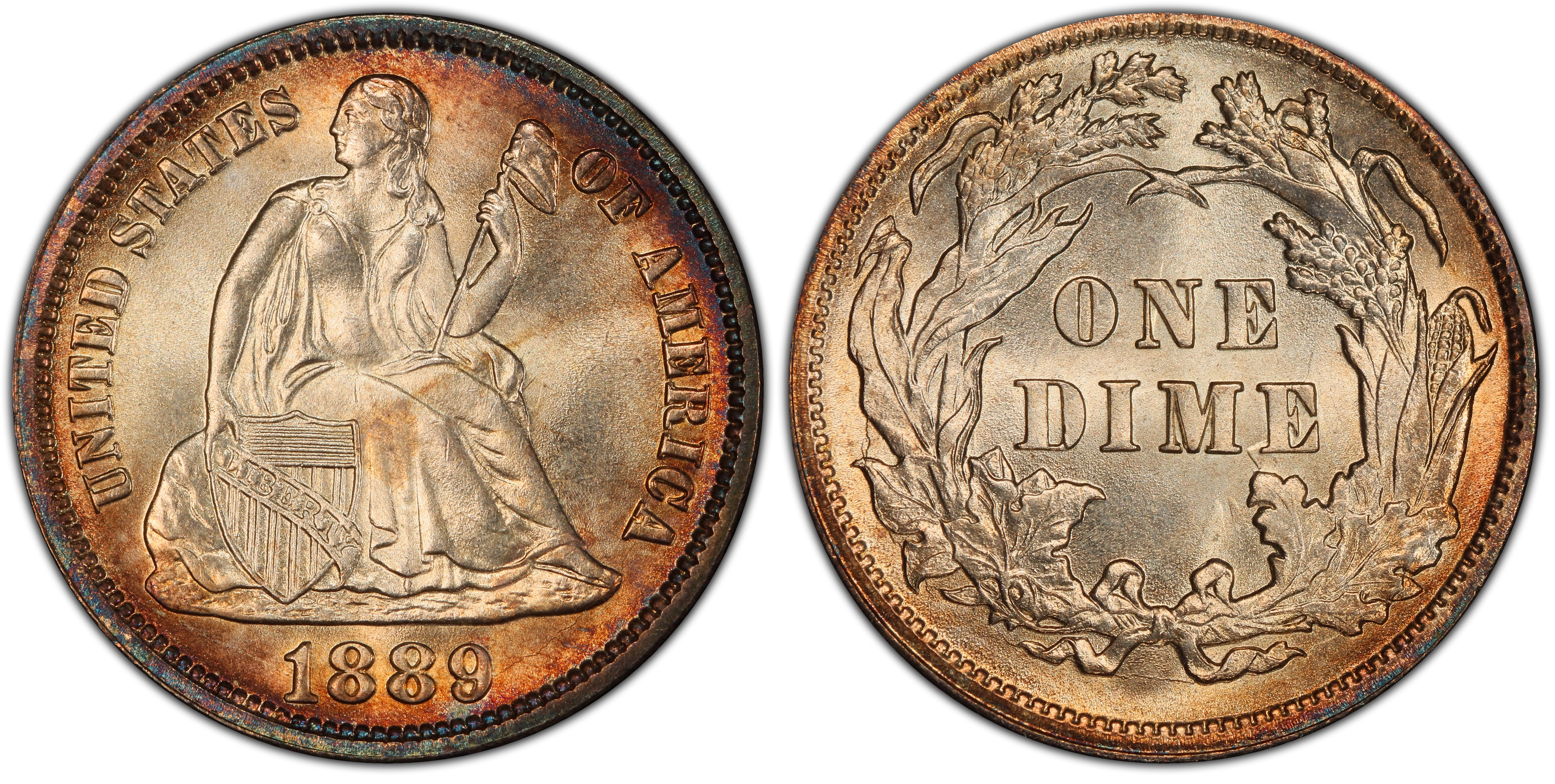 1889 10C (Regular Strike) Liberty Seated Dime - PCGS CoinFacts