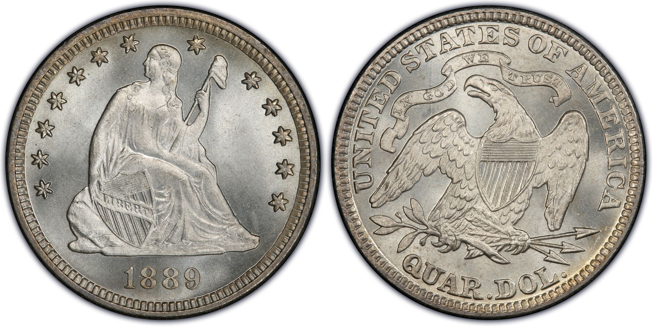 1889 25C (Regular Strike) Liberty Seated Quarter - PCGS CoinFacts