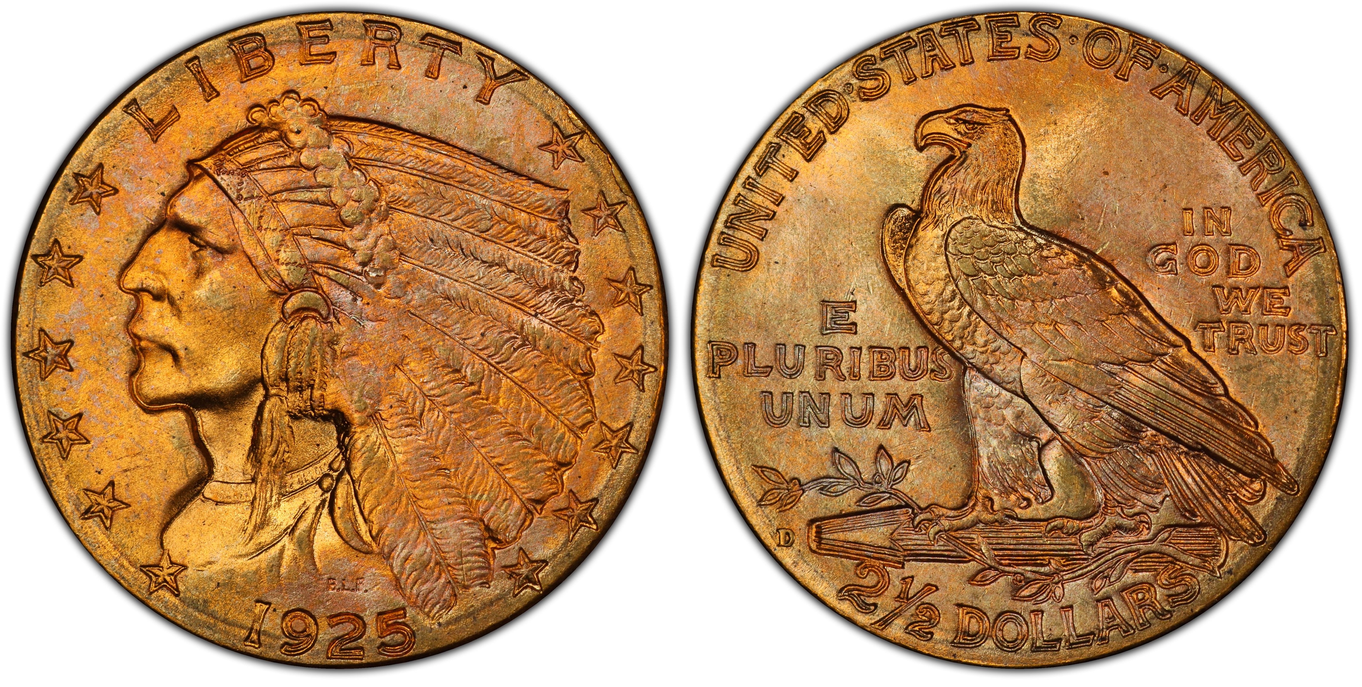 1925-D $2.50 (Regular Strike) Indian $2.5 - PCGS CoinFacts