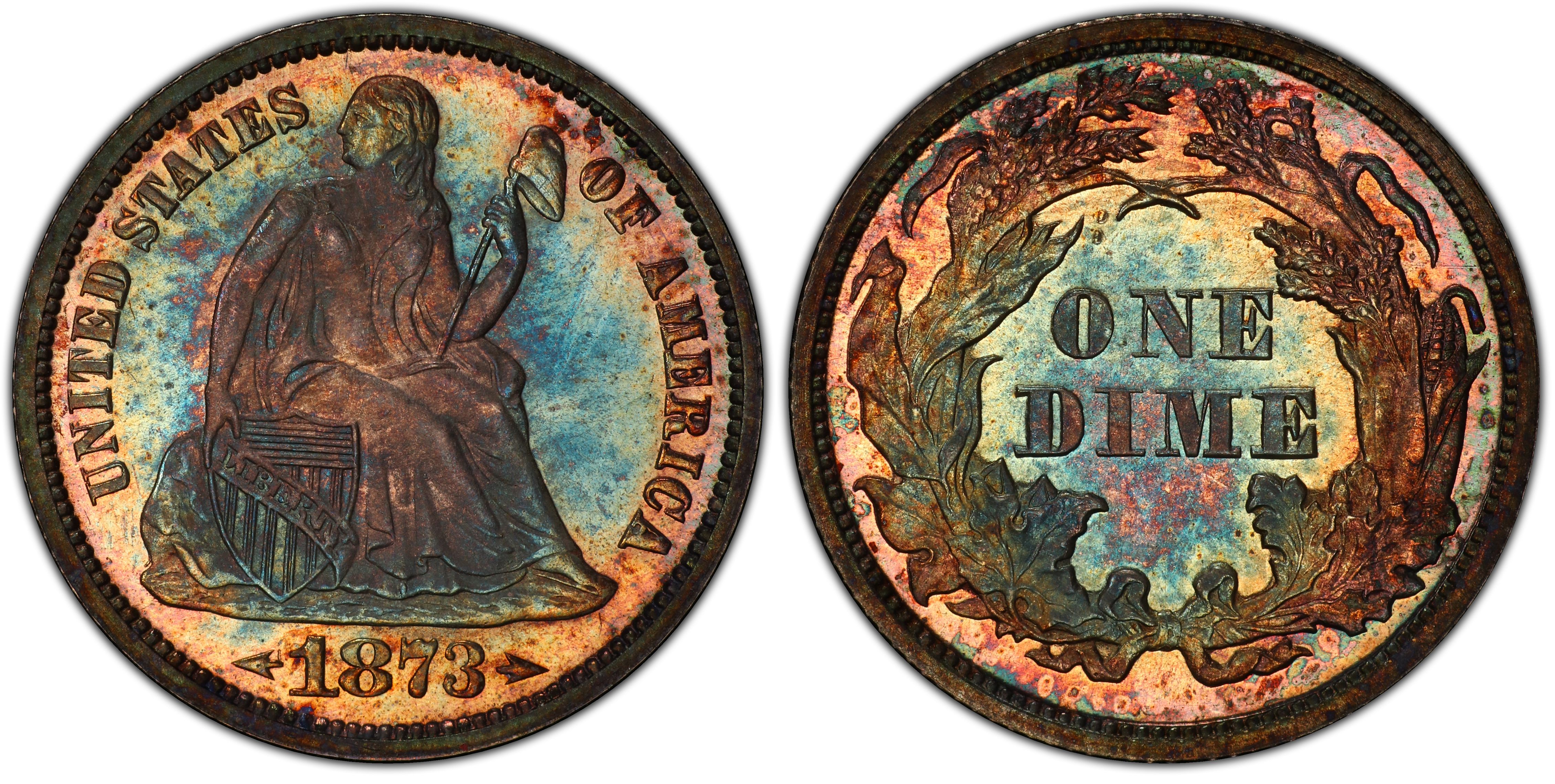1873 10C Arrows (Proof) Liberty Seated Dime - PCGS CoinFacts