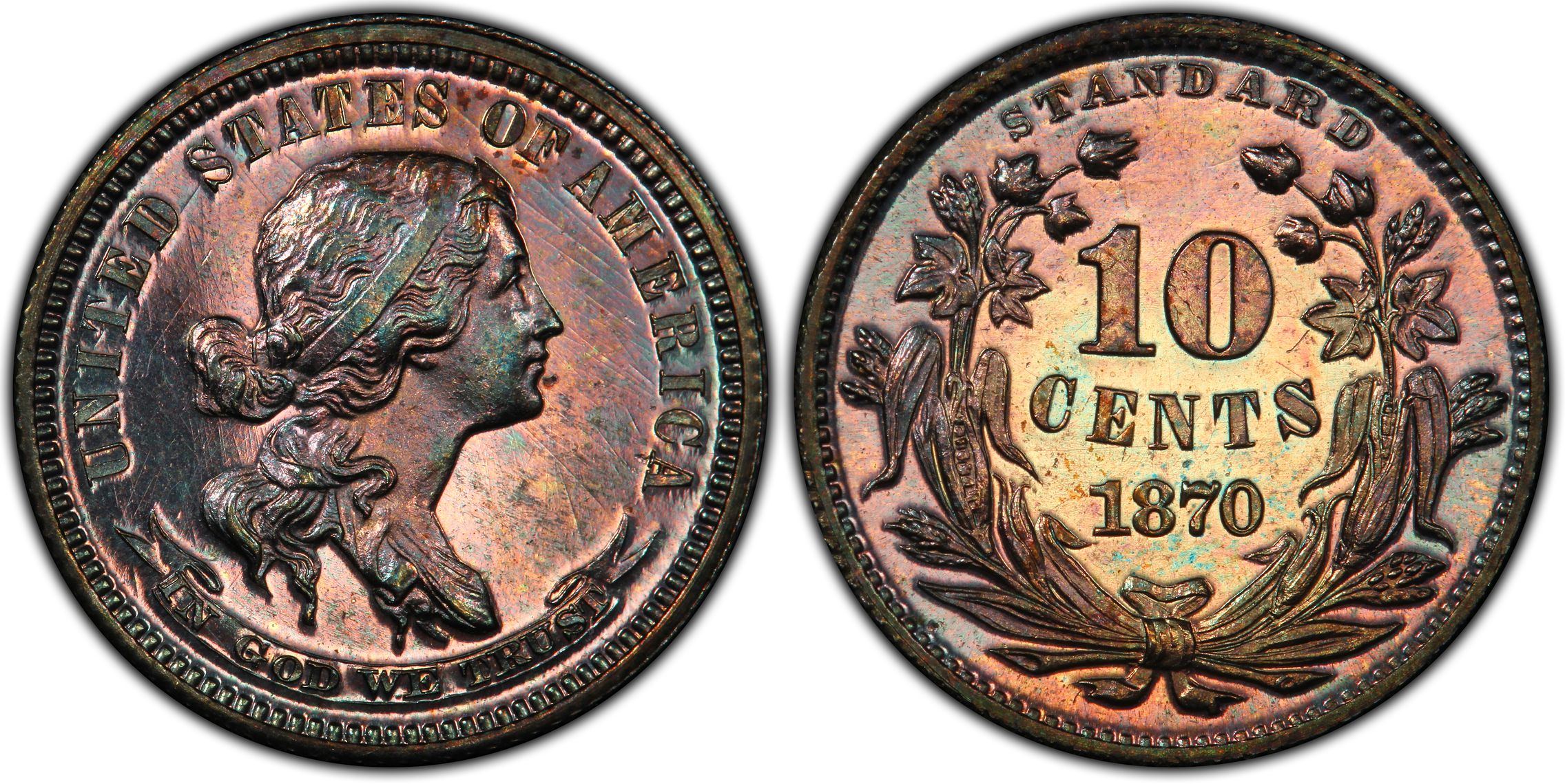 1870 10C J849 (Proof) Patterns PCGS CoinFacts