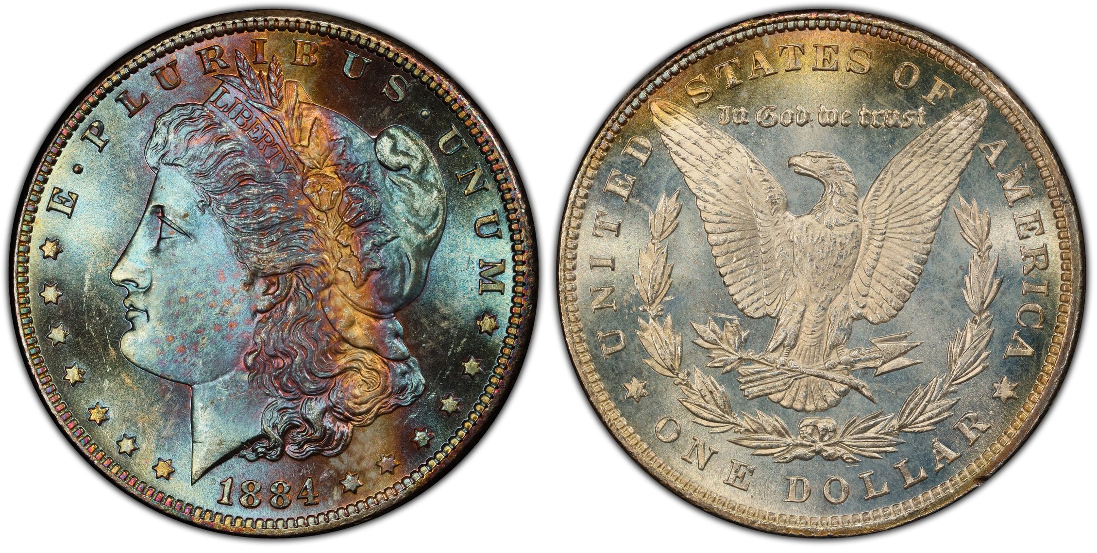 1884 1 PL Regular Strike Morgan Dollar PCGS CoinFacts