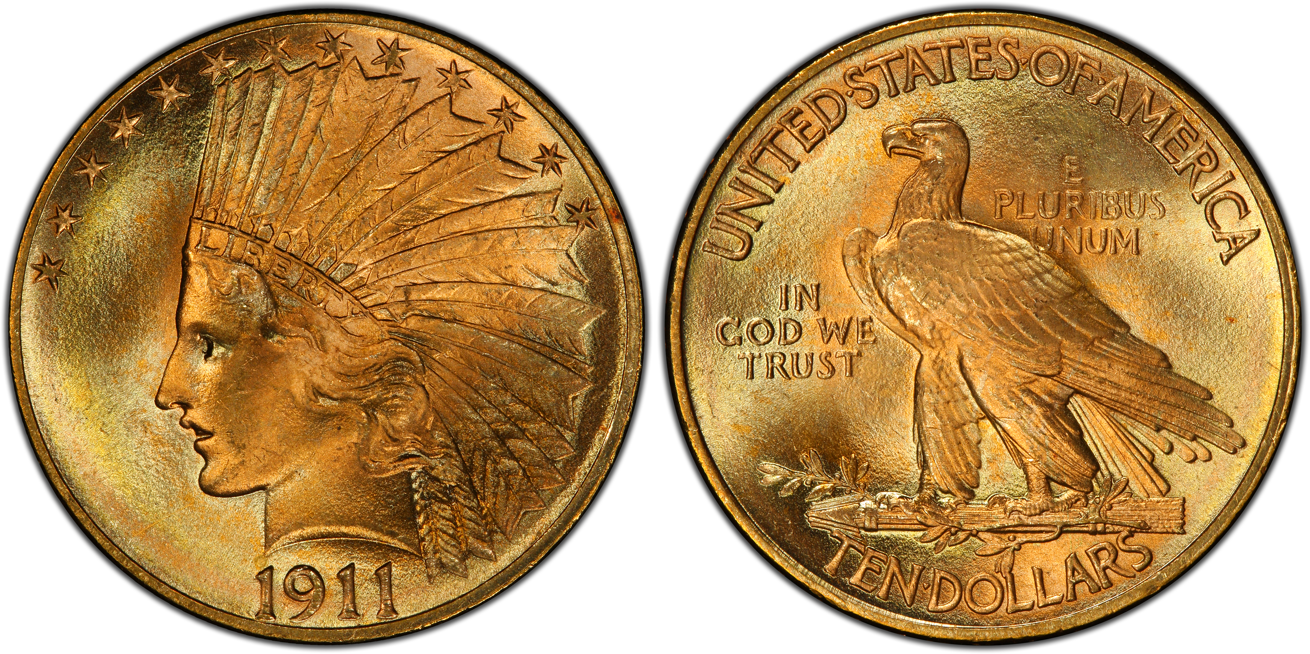 1911 $10 (Regular Strike) Indian $10 - PCGS CoinFacts