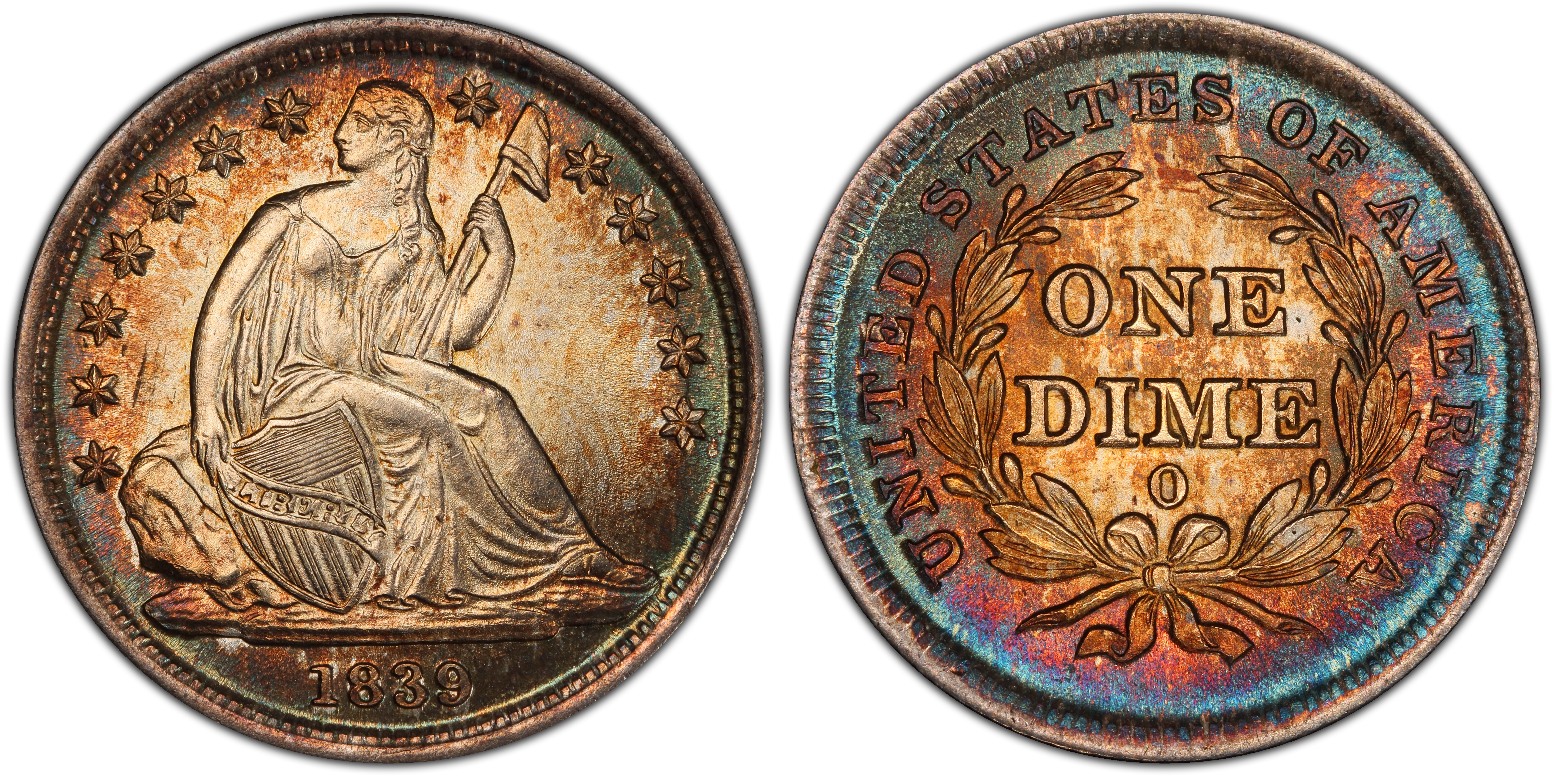 1839-O 10C No Drapery (Regular Strike) Liberty Seated Dime - PCGS CoinFacts