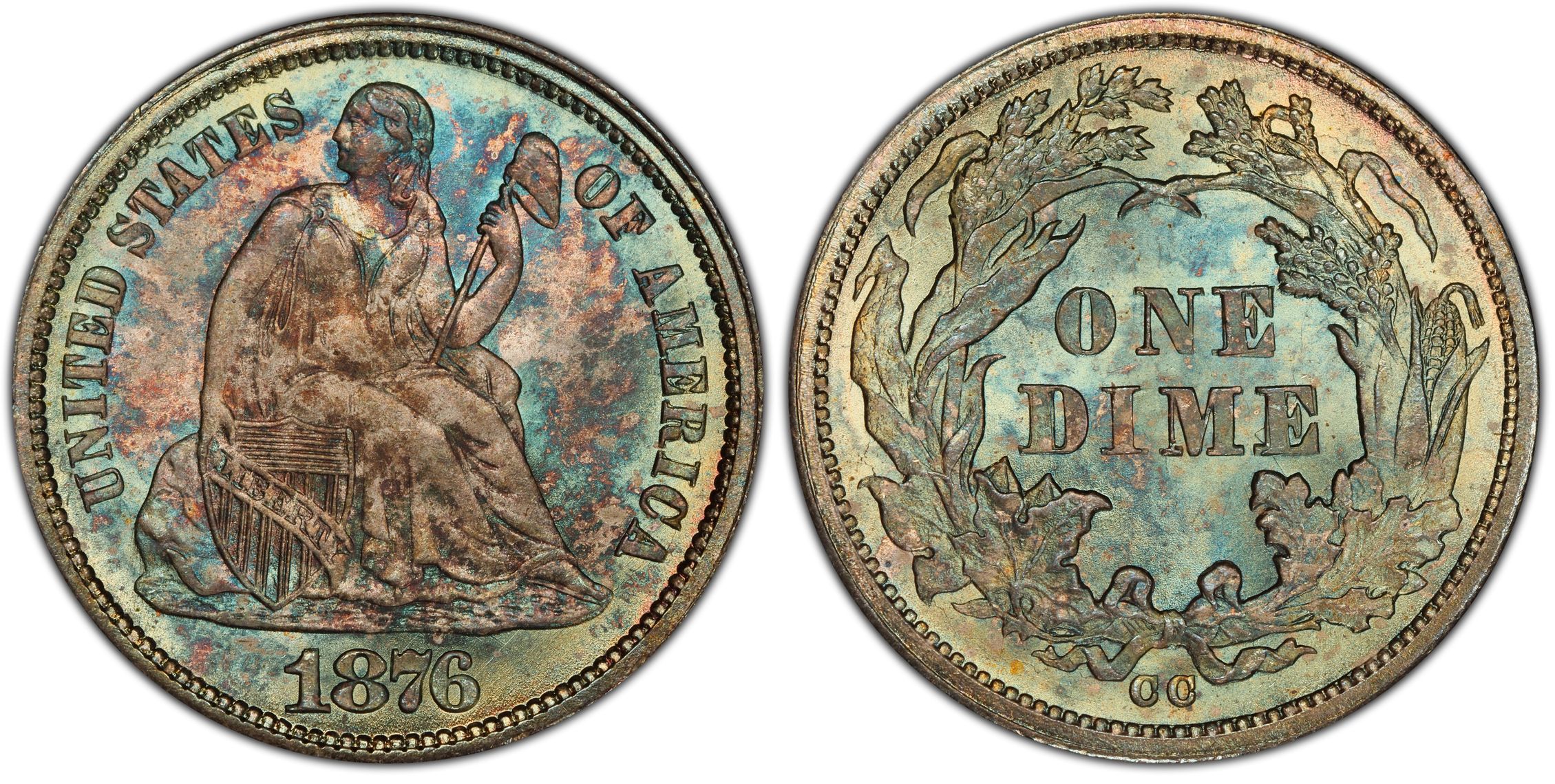 1876 liberty seated fashion dime