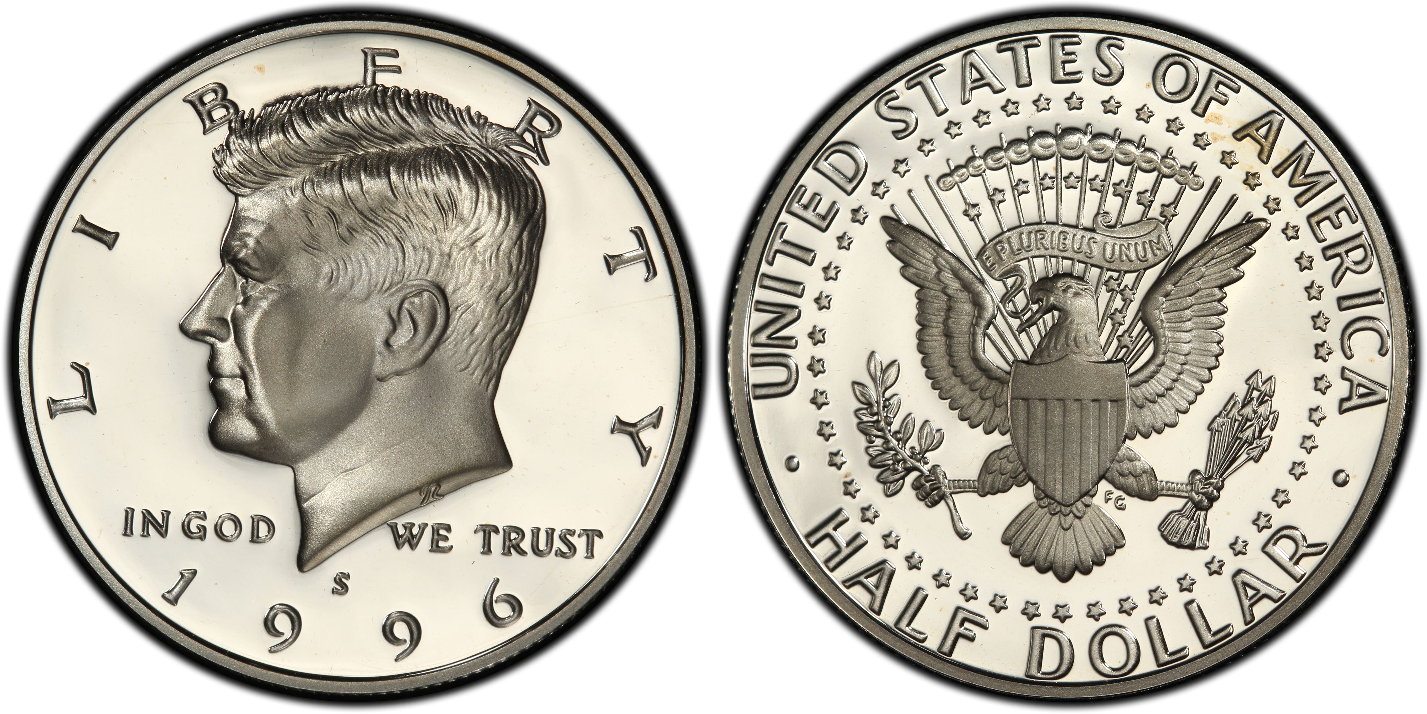 1996 S Kennedy Half Dollar Gem Deep Cameo CN-Clad Proof Coin 
