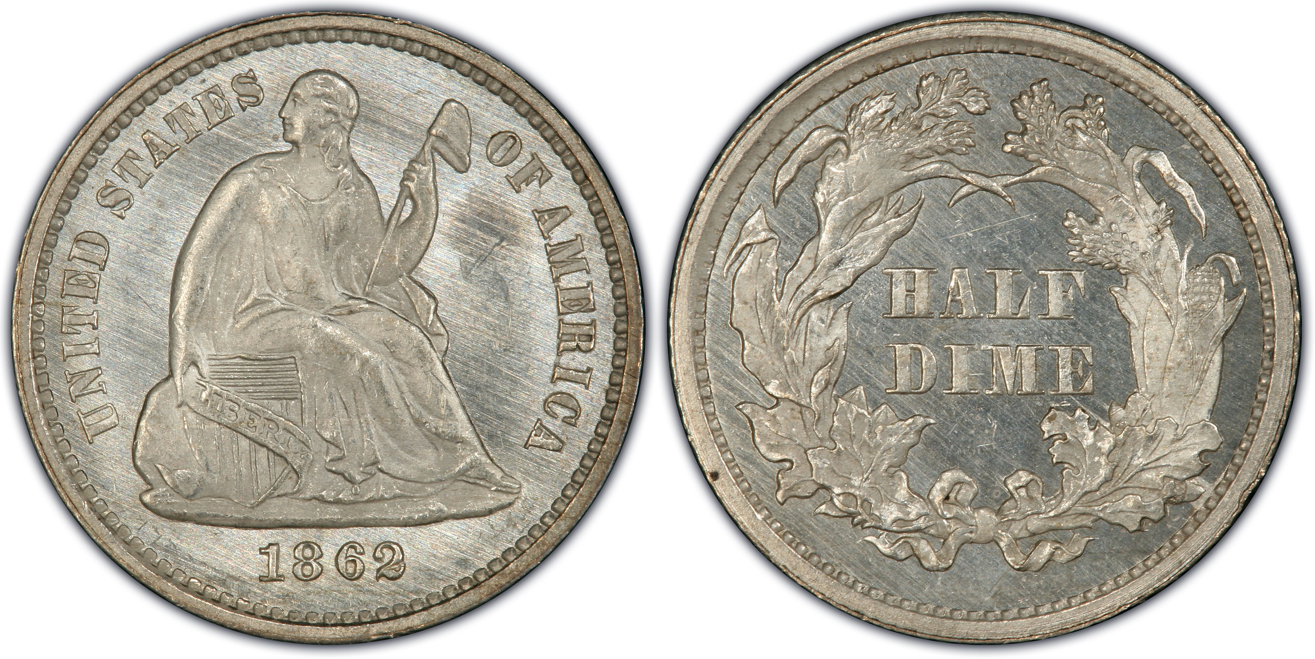 Images of Liberty Seated Half Dime 1862 H10C - PCGS CoinFacts