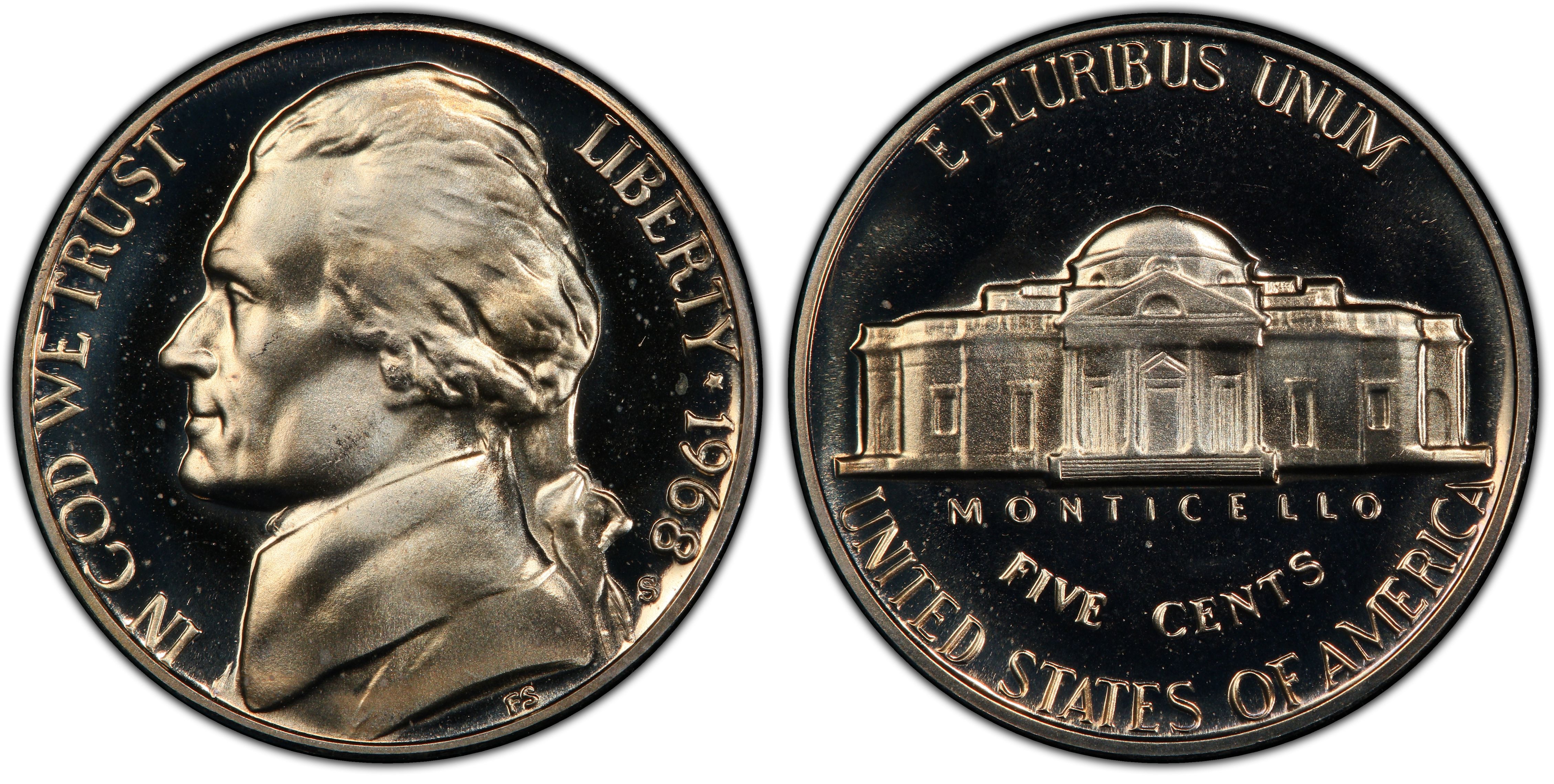 1968 S Jefferson PROOF Nickel