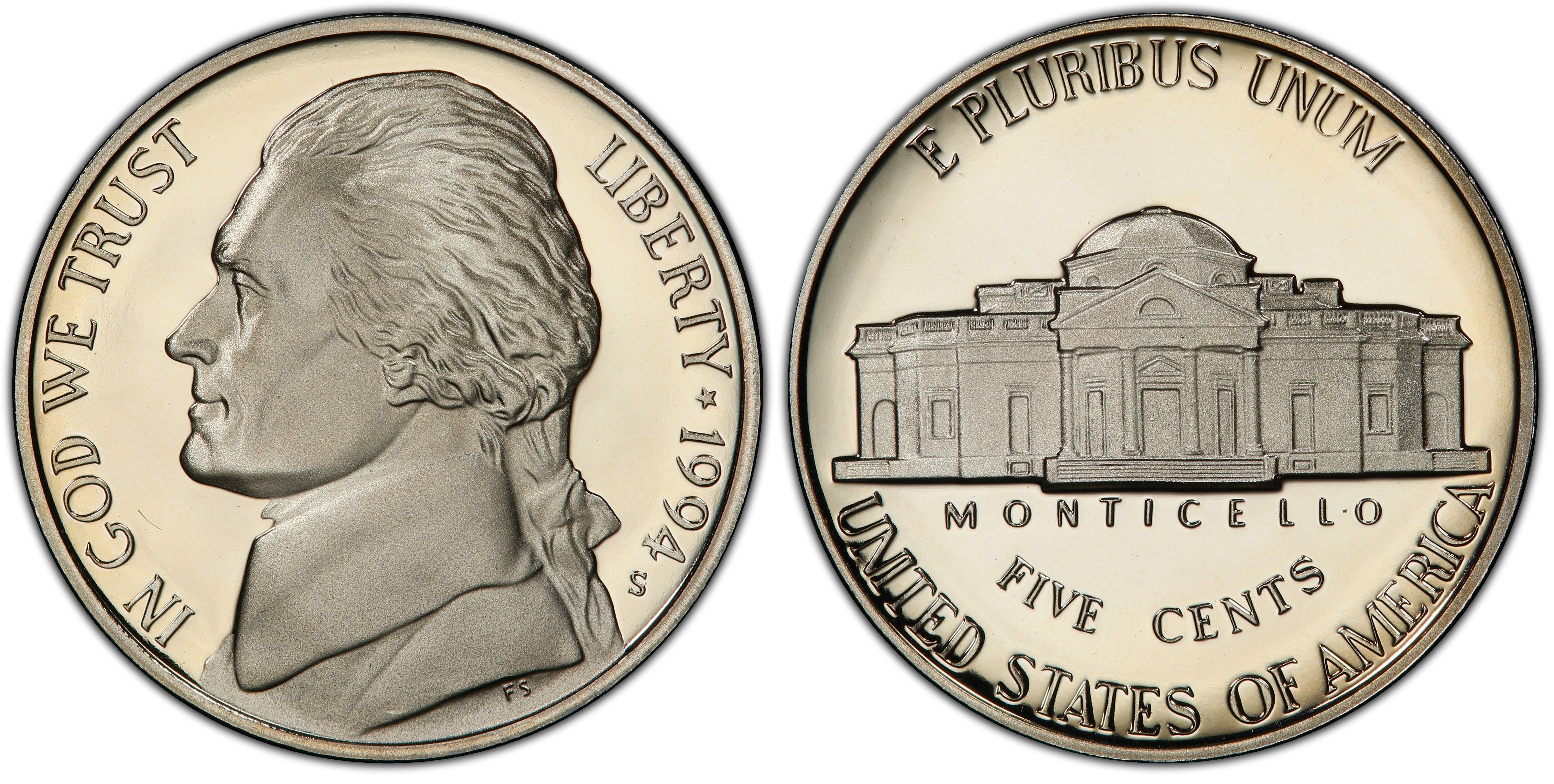 Details about   1994-S Jefferson Nickel Proof 
