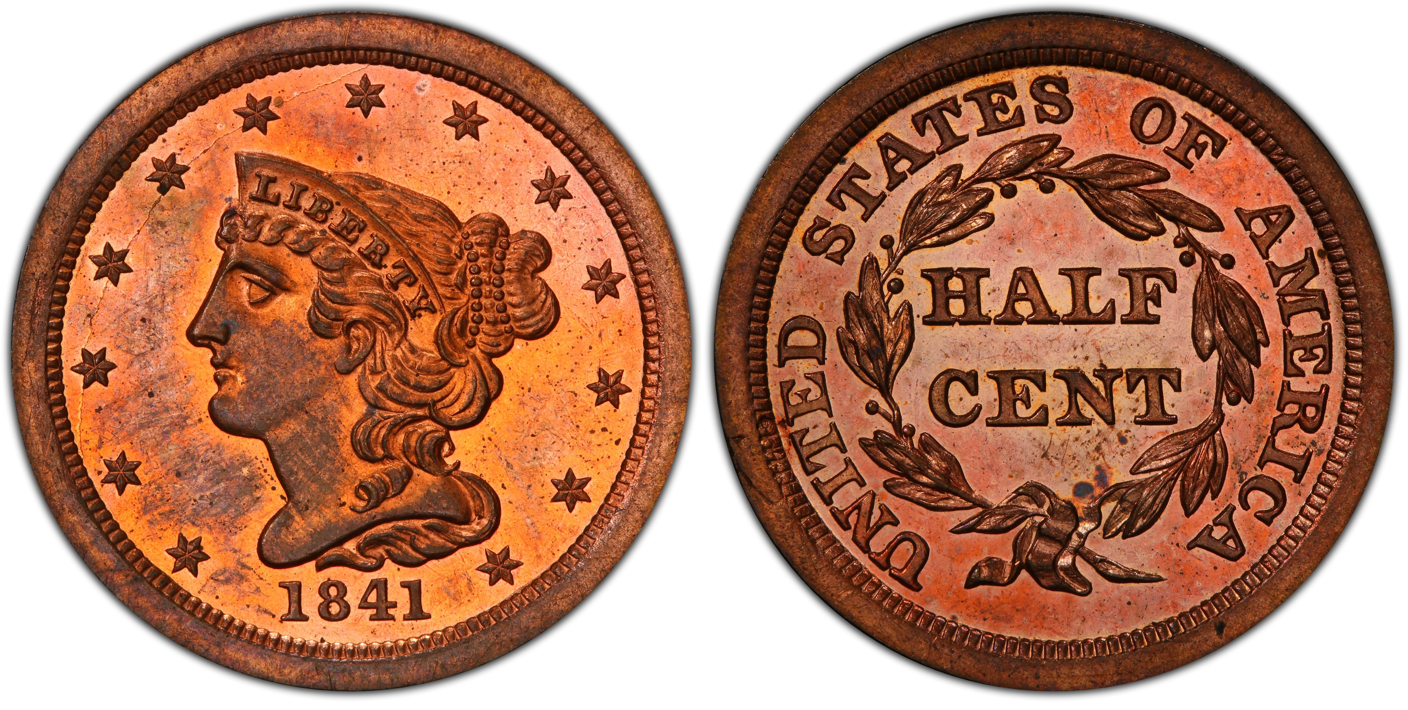 1841 Braided Hair Half Cent Choice Proof