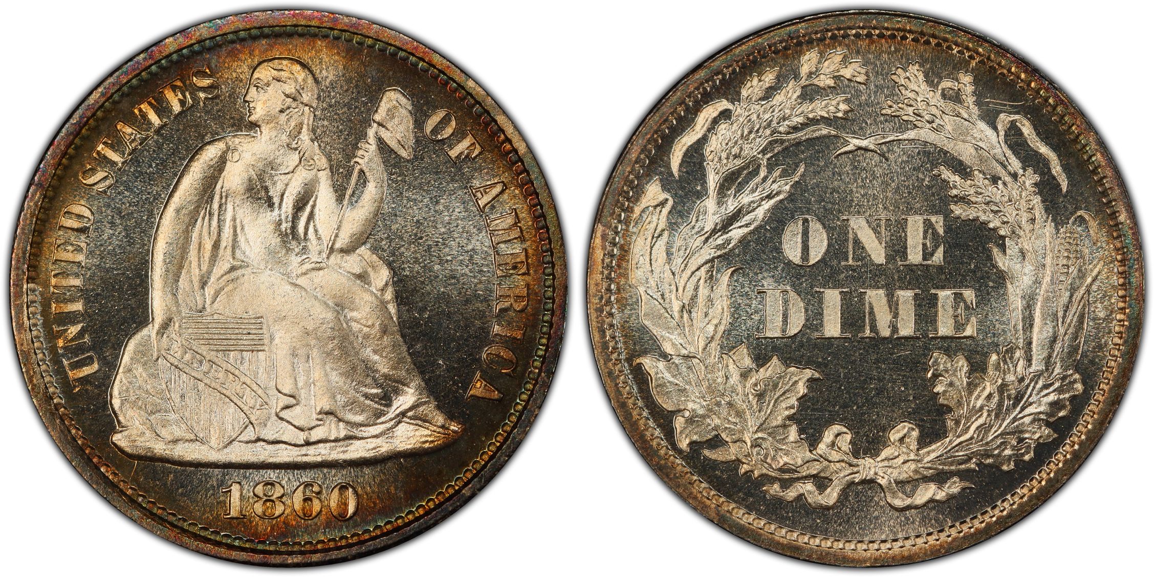 1860 10C (Regular Strike) Liberty Seated Dime - PCGS CoinFacts