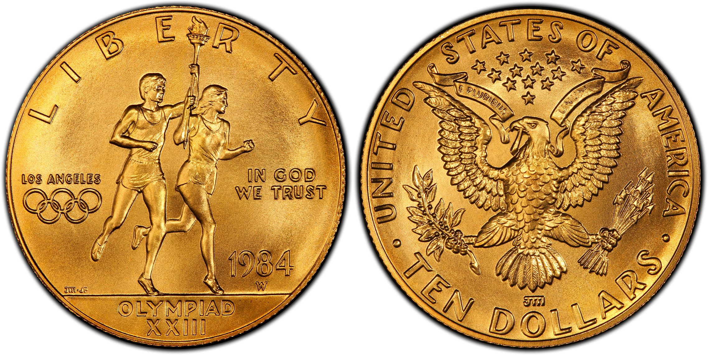 1984-W $10 Olympic (Regular Strike) Modern Gold Commemorative - PCGS ...