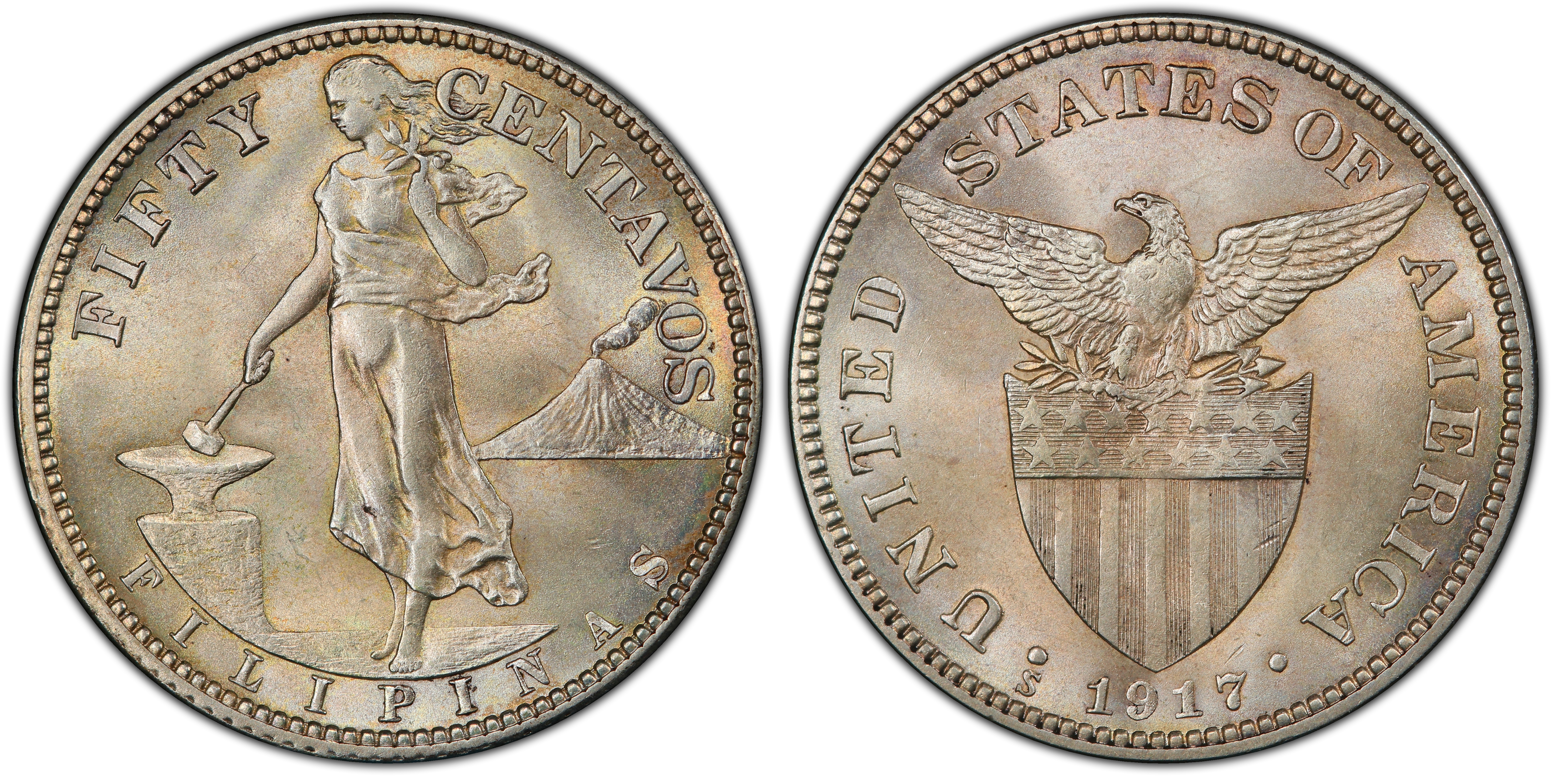 1917-S 50C (Regular Strike) U.S. Philippines - PCGS CoinFacts