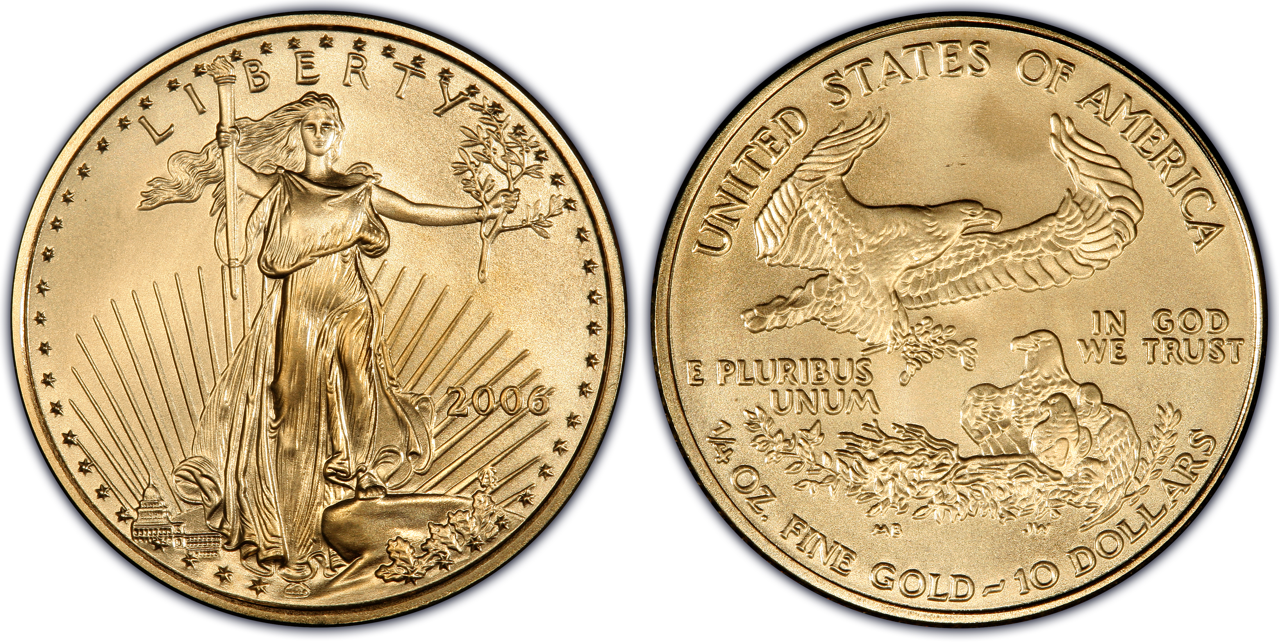 2006 10 Gold Eagle Regular Strike Gold Eagles Pcgs