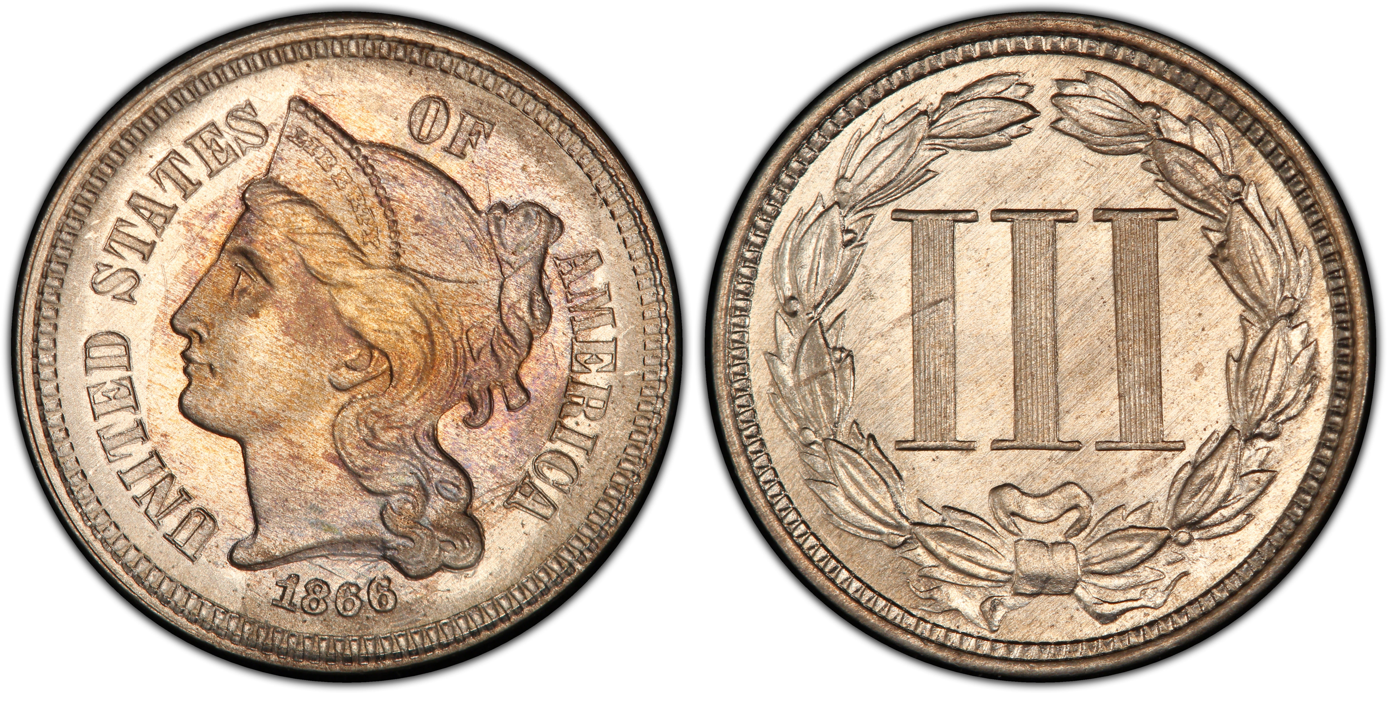 Images Of Three Cent Nickel 1866 3CN - PCGS CoinFacts