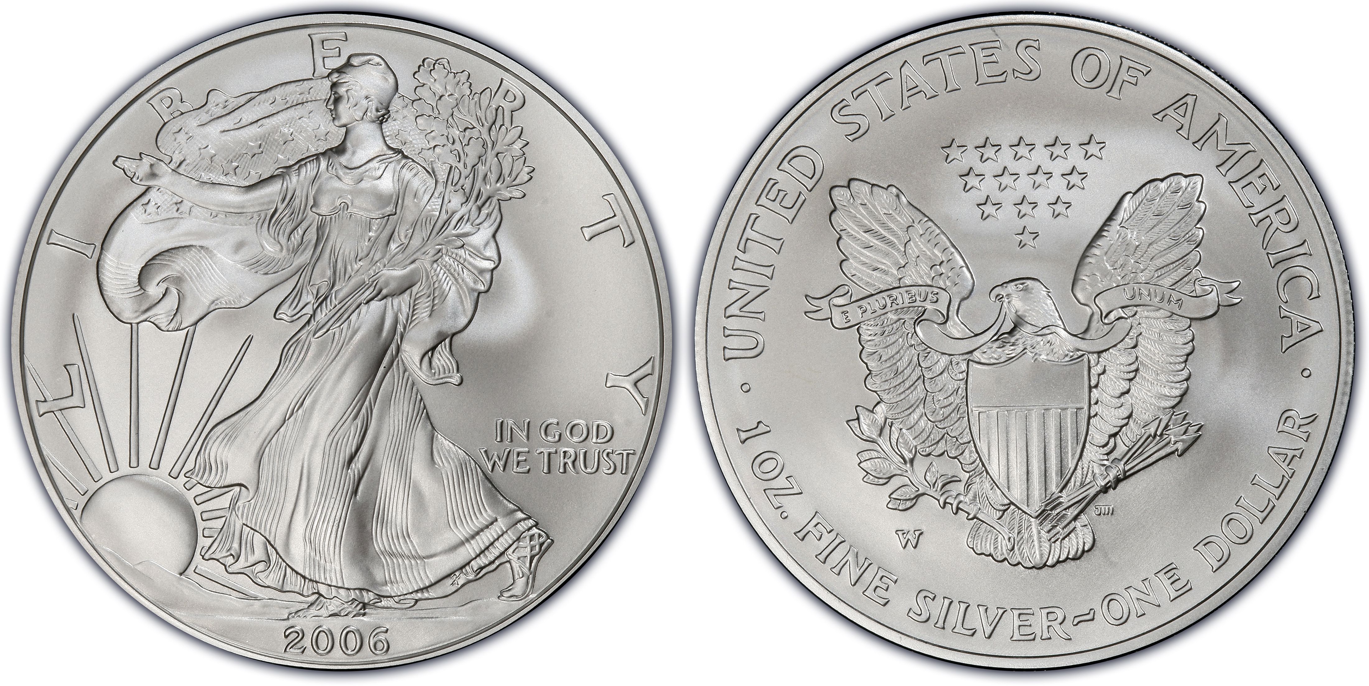Images of Silver Eagles 2006-W $1 Burnished Silver Eagle 20th