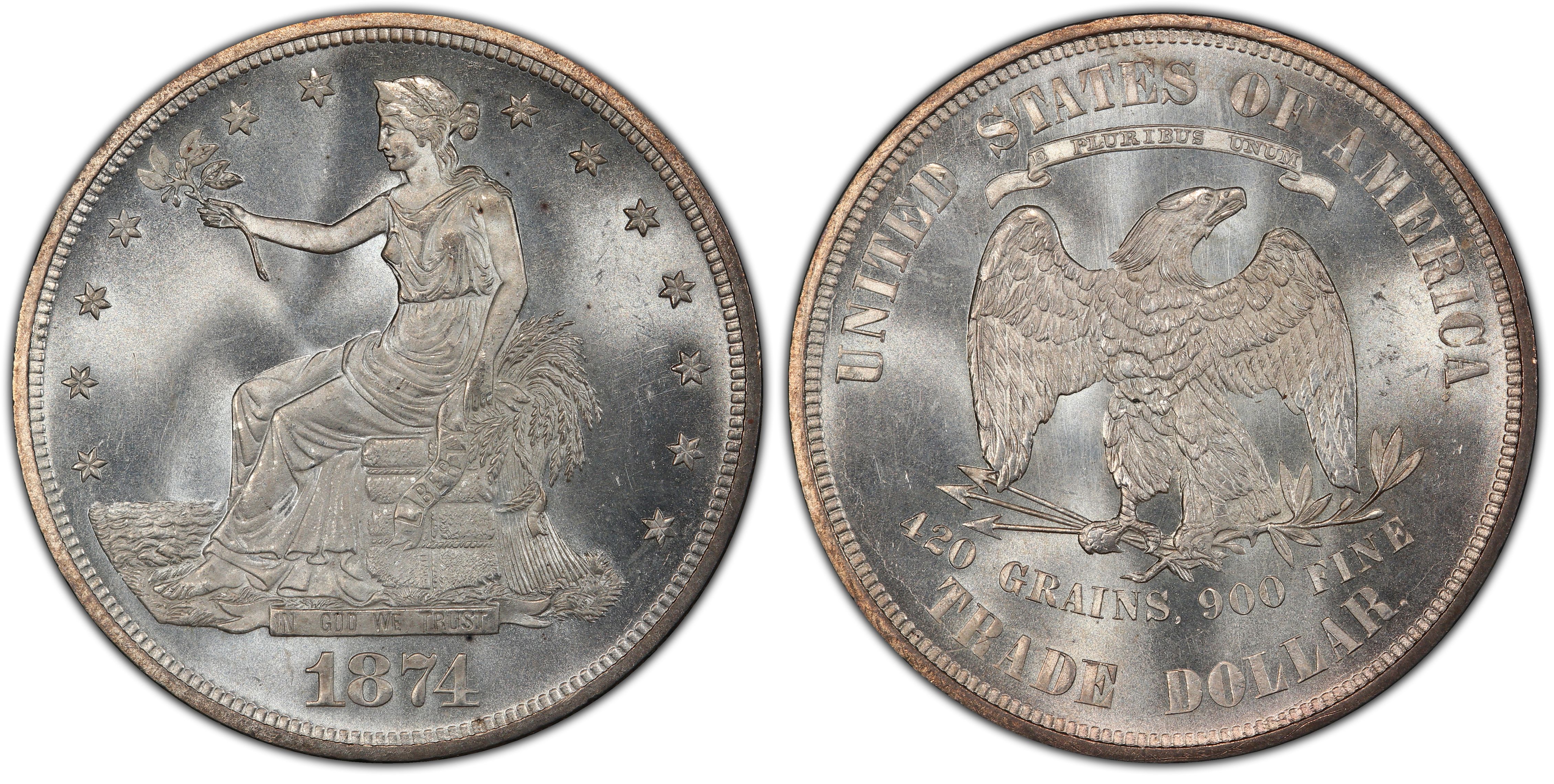 1874 T$1 (Regular Strike) Trade Dollar - PCGS CoinFacts