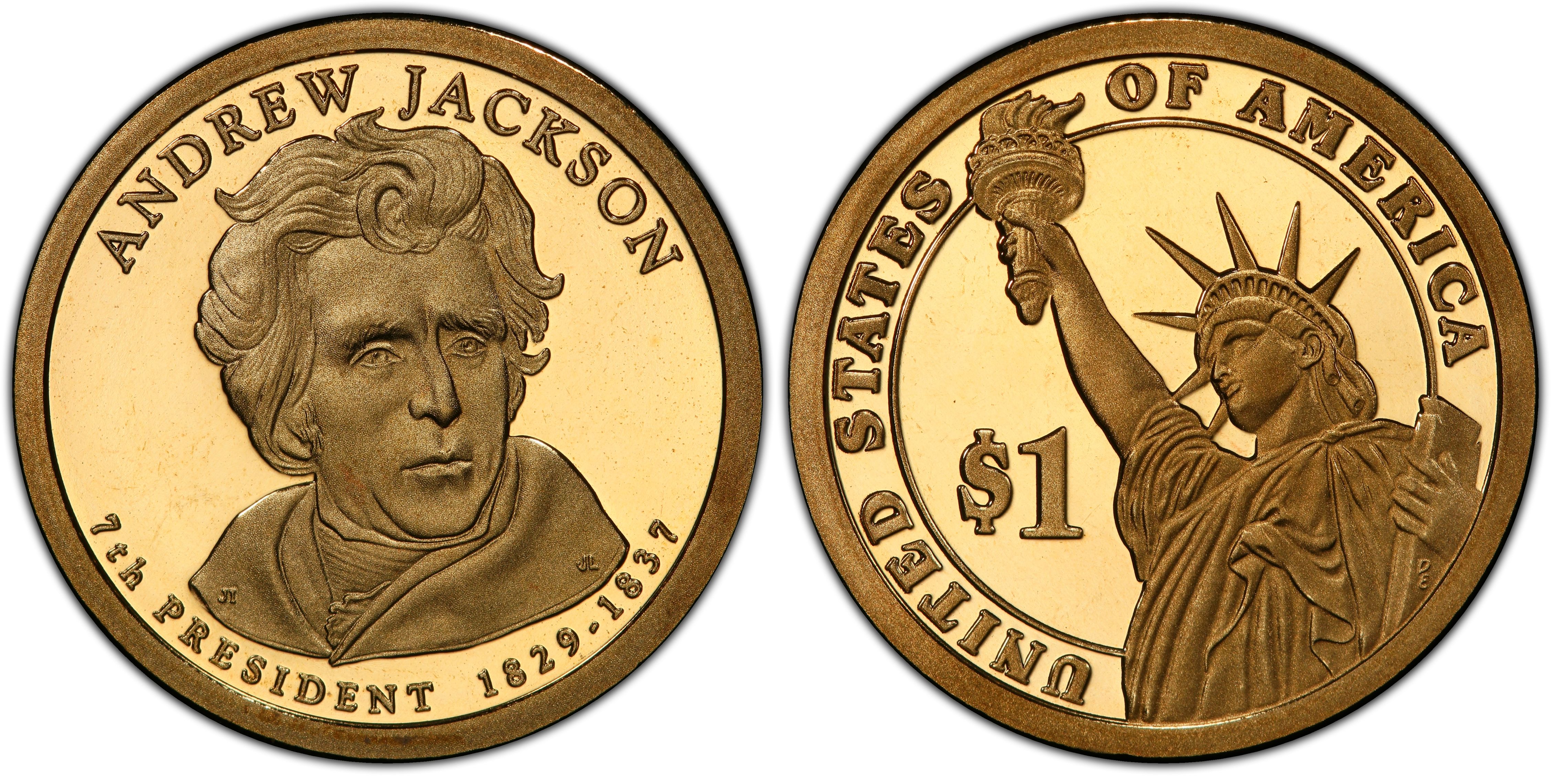 Andrew Jackson Colored Painted Colorized Presidential Dollar Coin 2008 