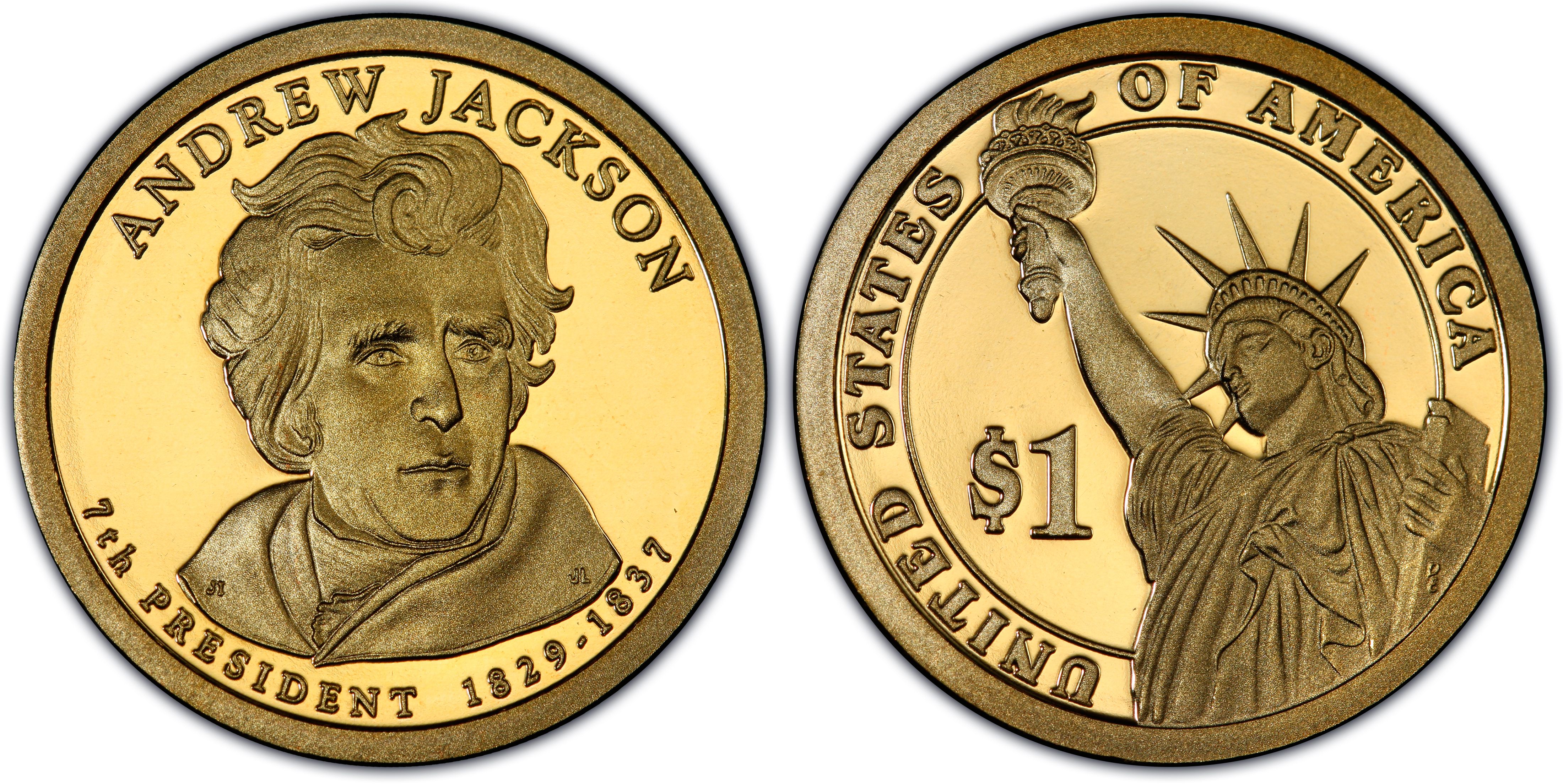 2008 S $1 Andrew Jackson Dollar PCGS PR70DCAM 