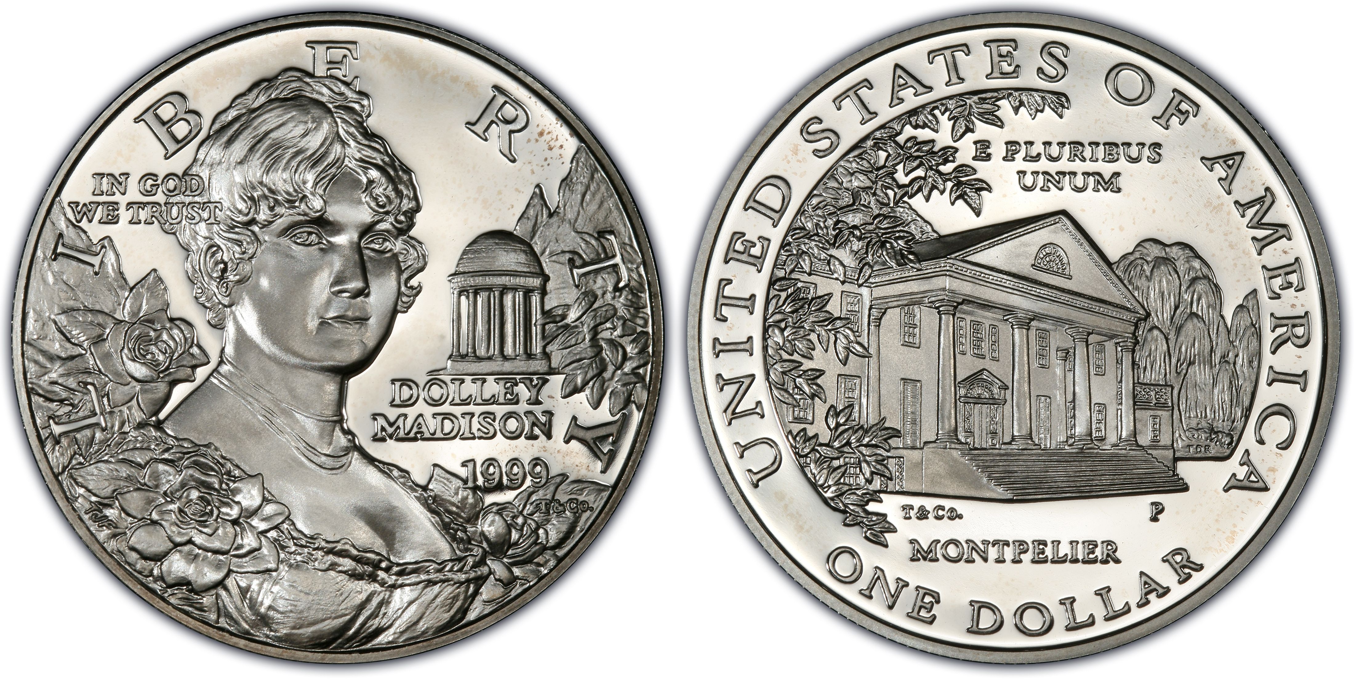 1999-P Dolley Madison Silver Commemorative Dollar PR70DCAM PCGS Proof 70 DC