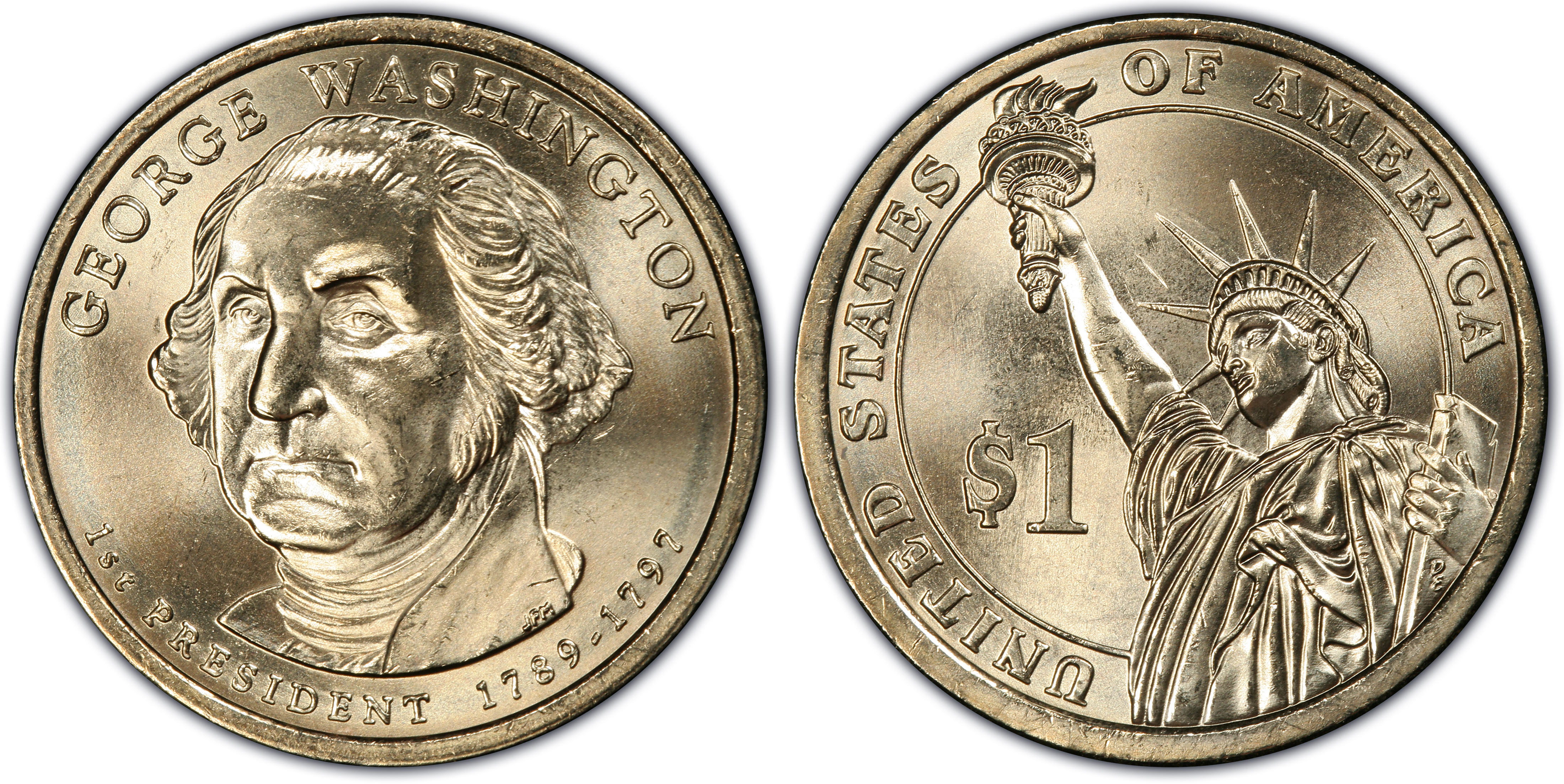 Images of Presidential Dollars 2007-P $1 George Washington Position A ...