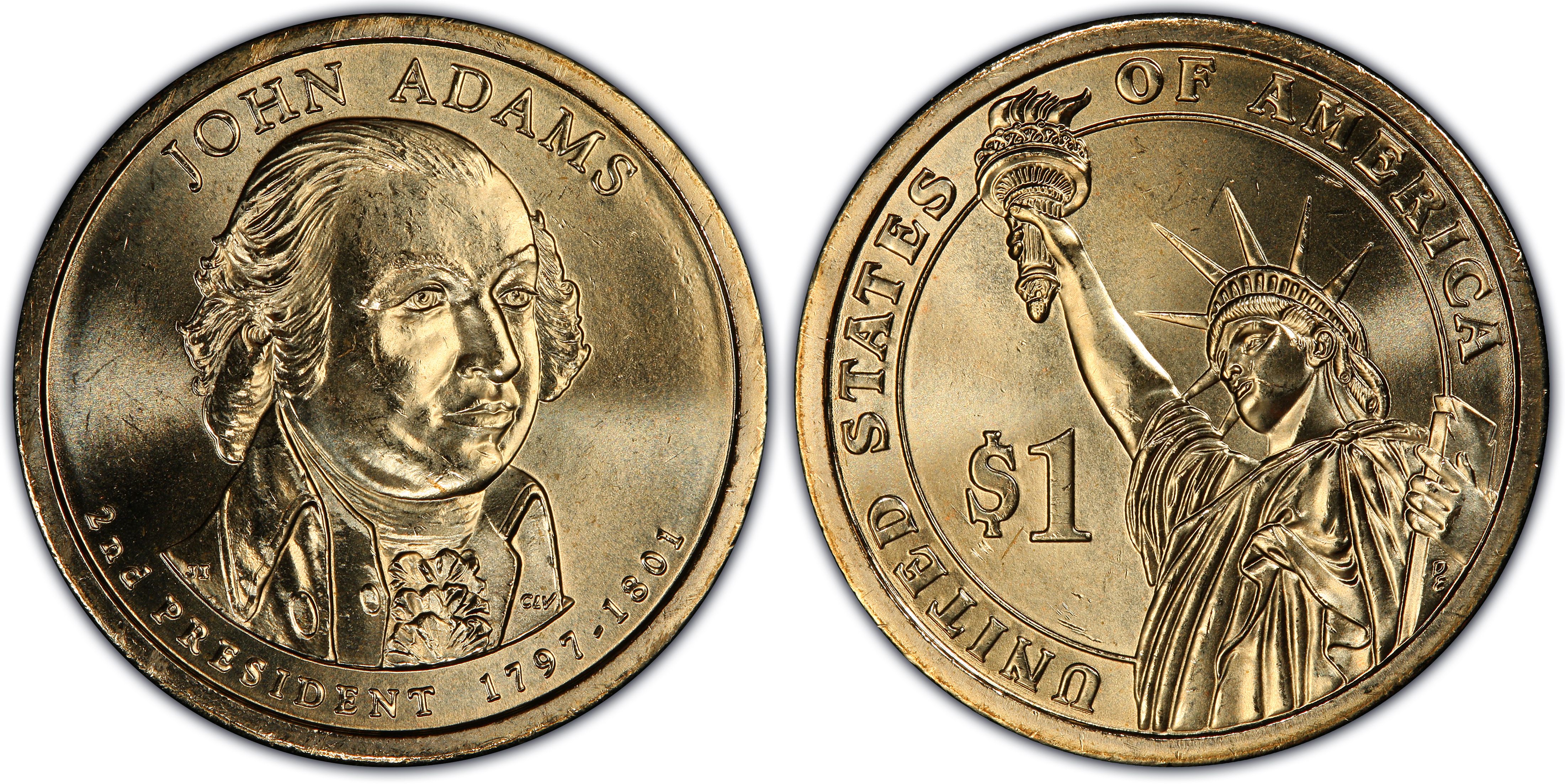 1 Coin 2007-P President John Adams Dollar-Uncirculated.