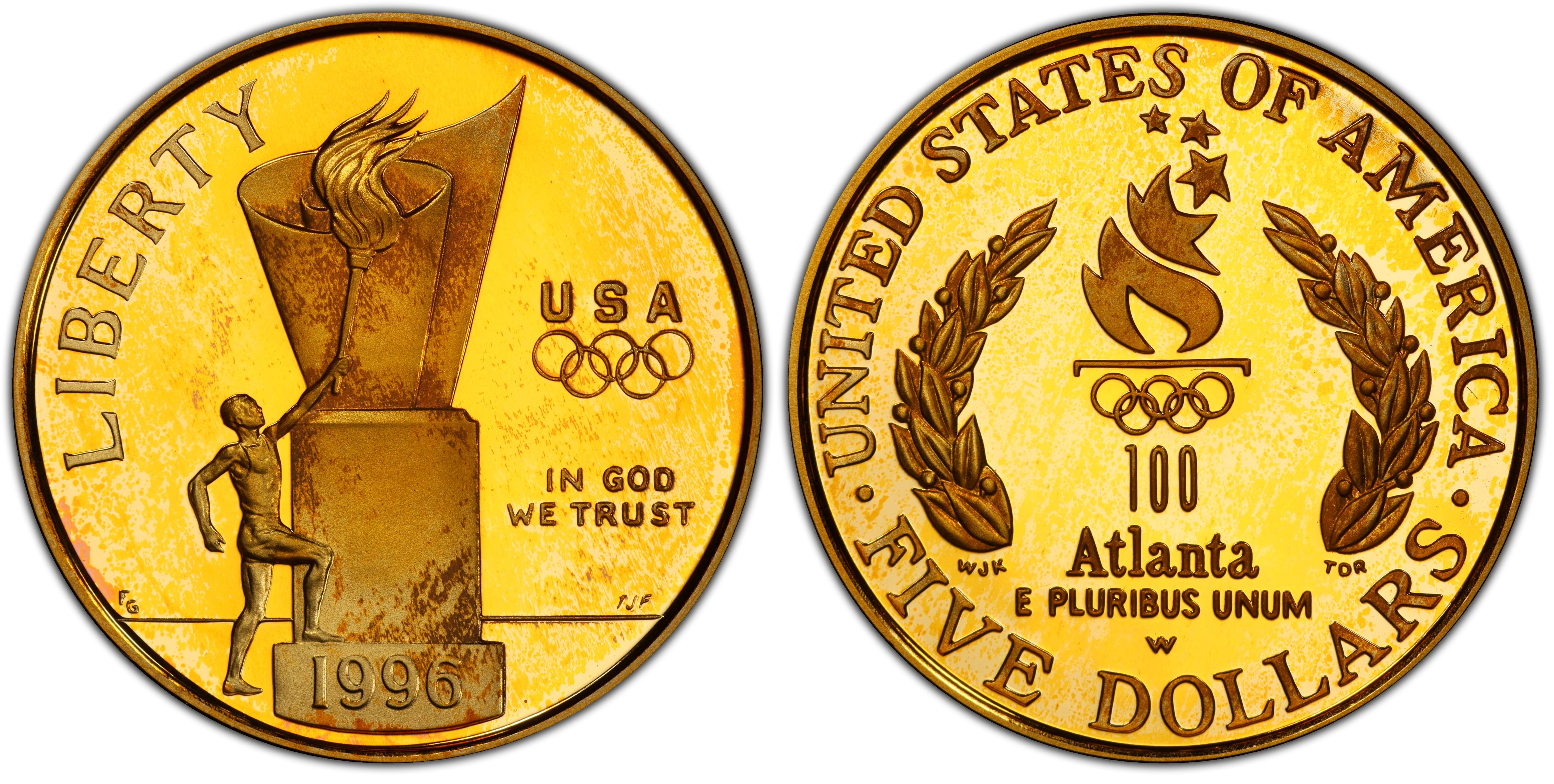 1996-W $5 Cauldron, DCAM (Proof) Modern Gold Commemorative - PCGS