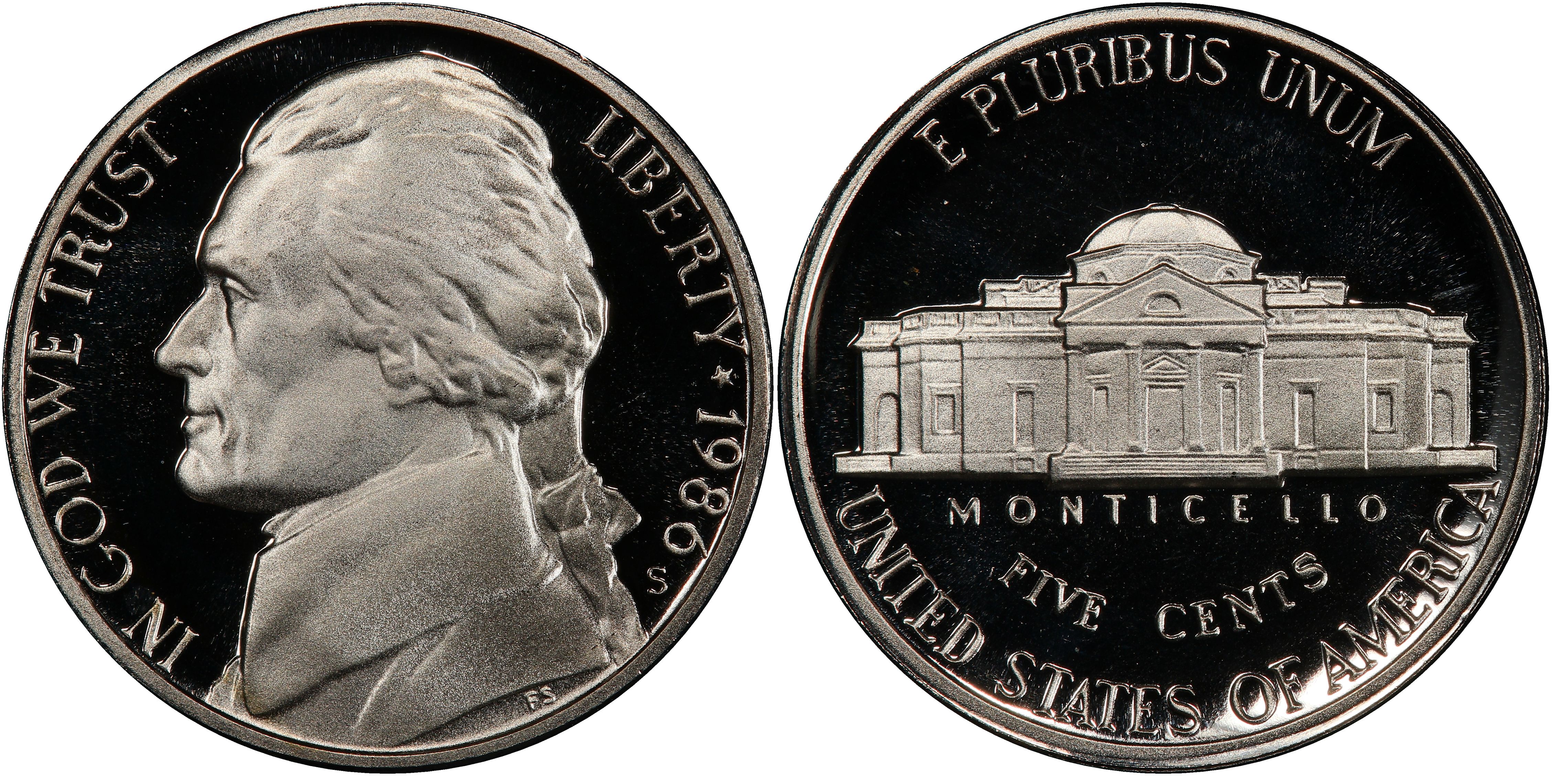 Details about  / 1986 S Jefferson Nickel Gem Deep Cameo Proof Coin