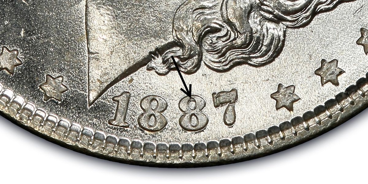1887 $1 VAM 5 Doubled Date TOP 100 (Regular Strike) Morgan