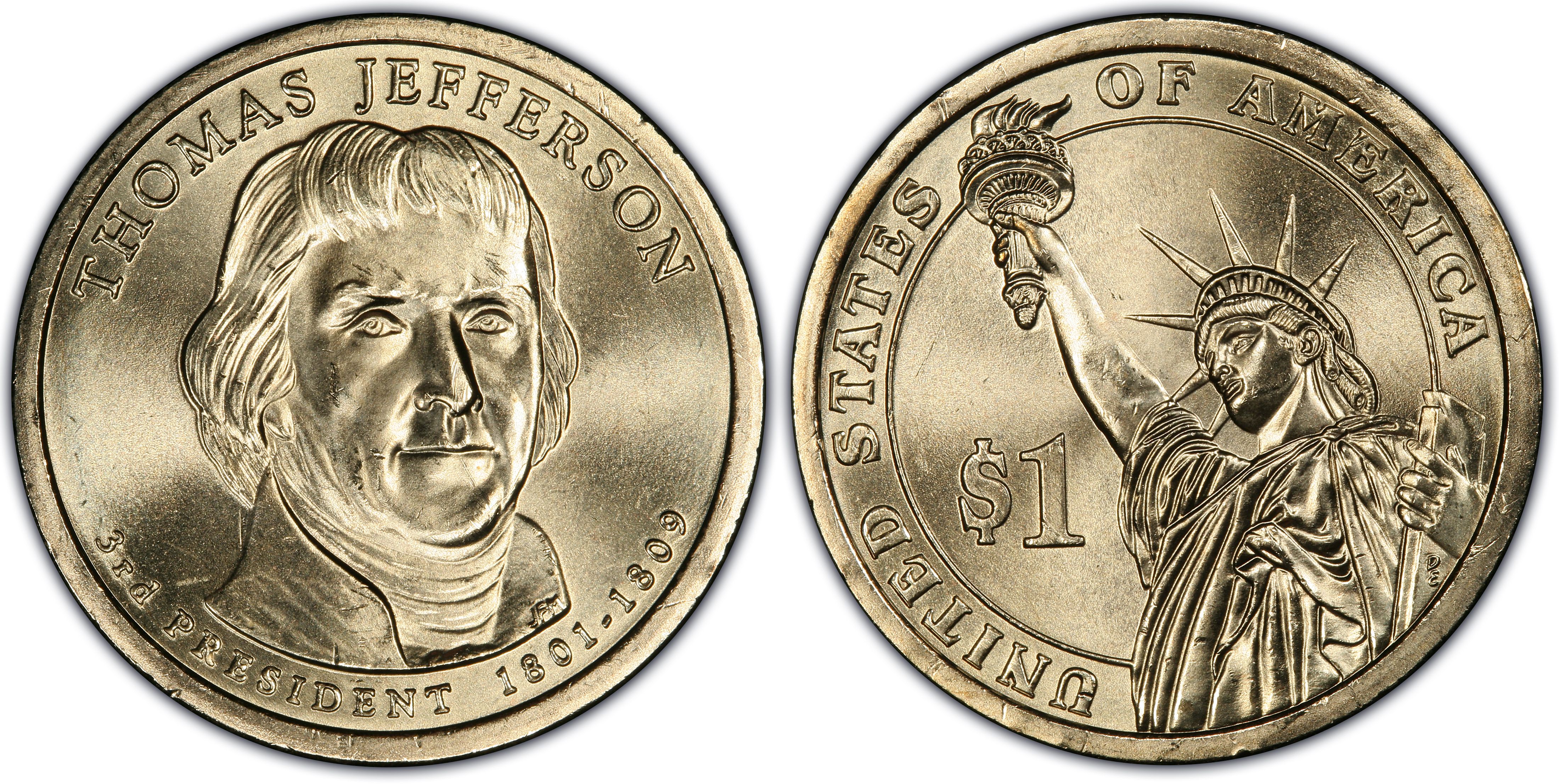 Mint Money Details about   2007 P&D Thomas Jefferson Presidential One Dollar Coins U.S