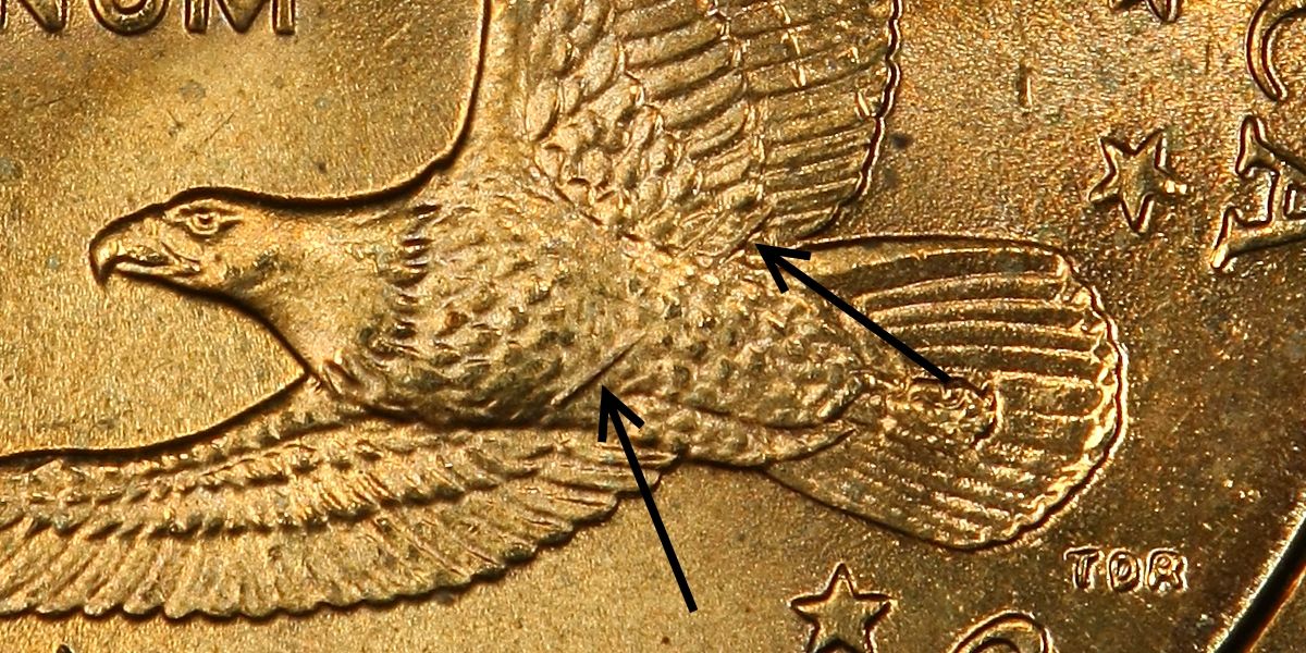 2000 P “WOUNDED EAGLE” Sacagawea Gold One Dollar *RARE*