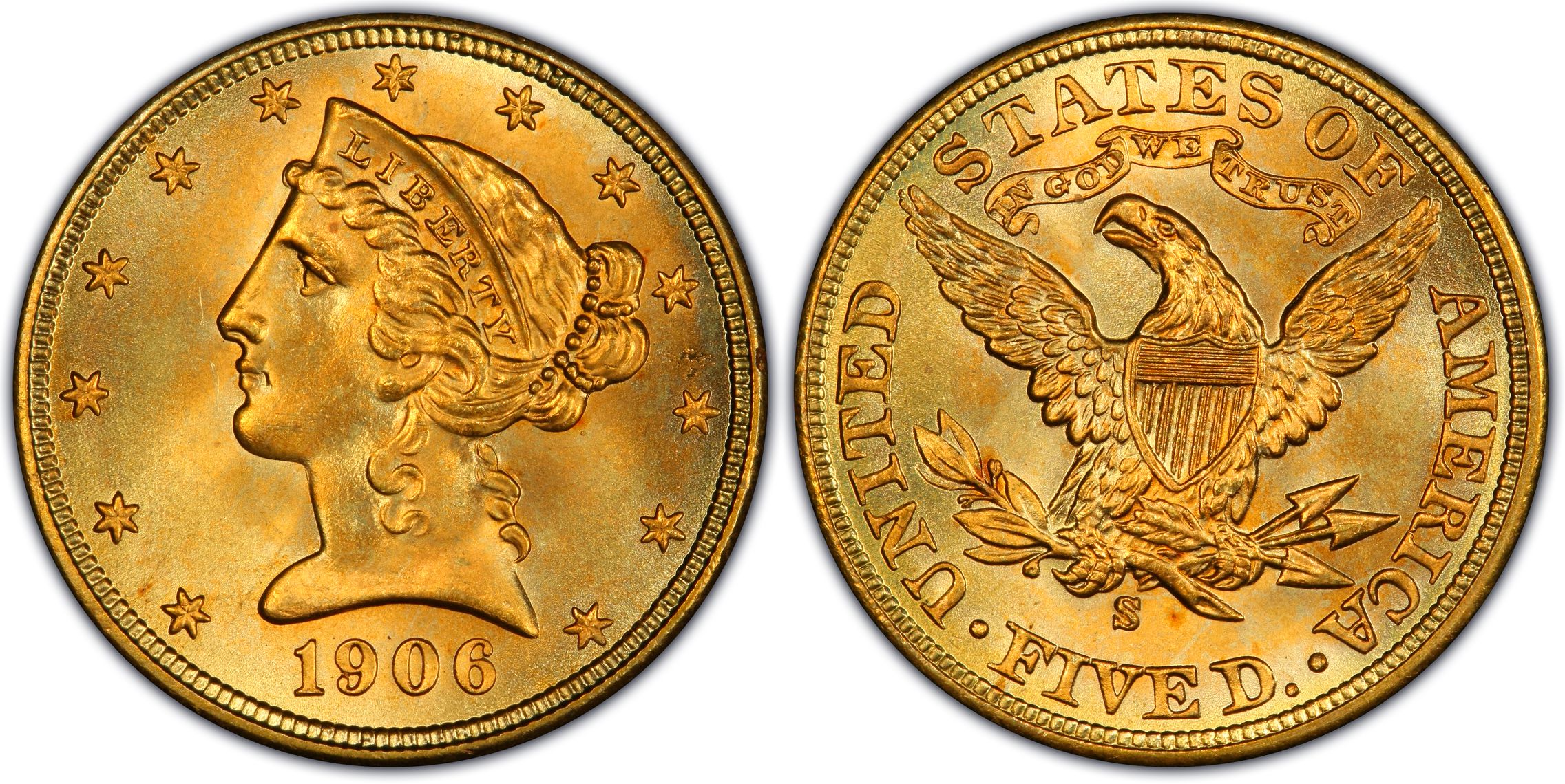 1906-S $5 (Regular Strike) Liberty Head $5 - PCGS CoinFacts